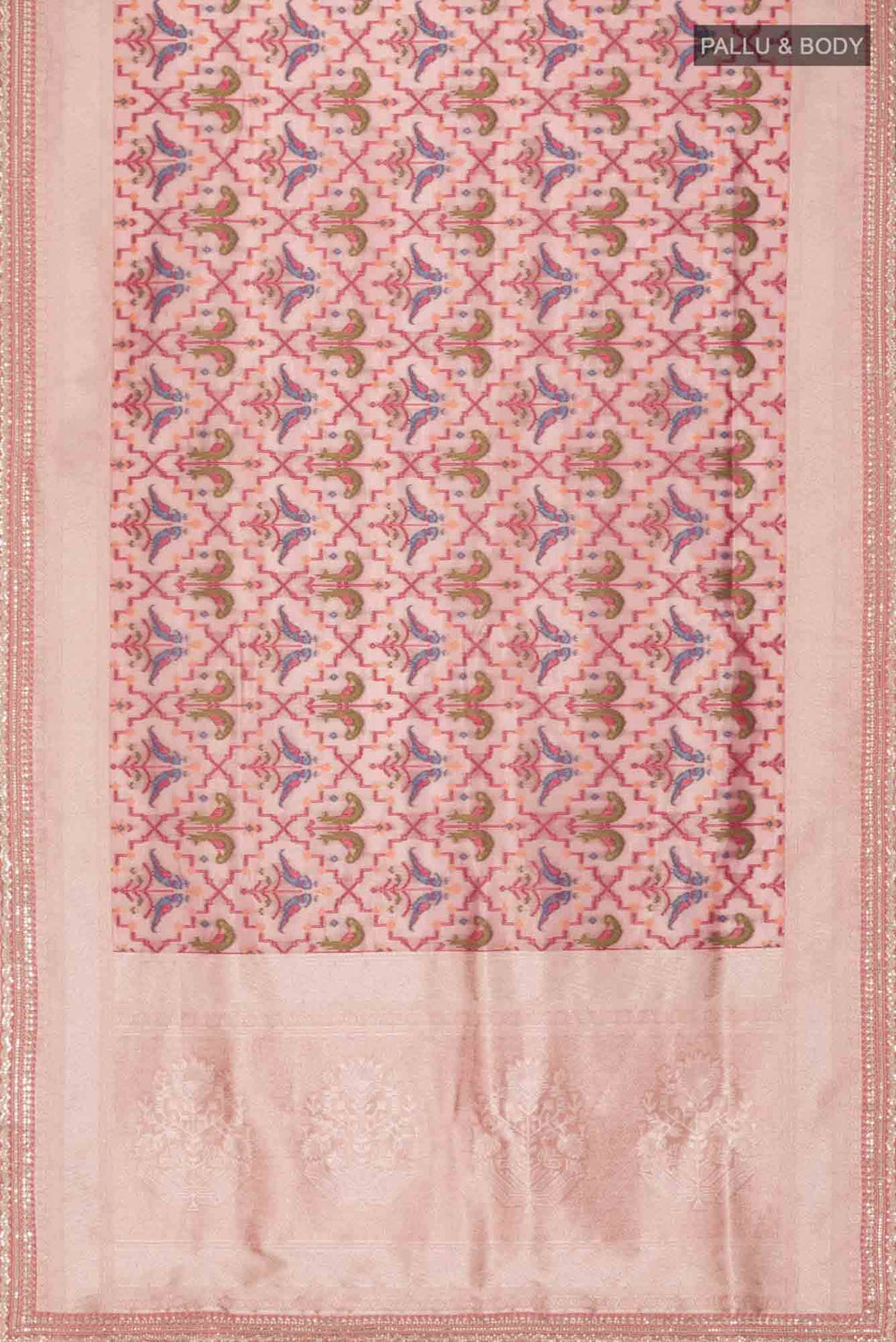 Coral Blended Tissue Silk Saree