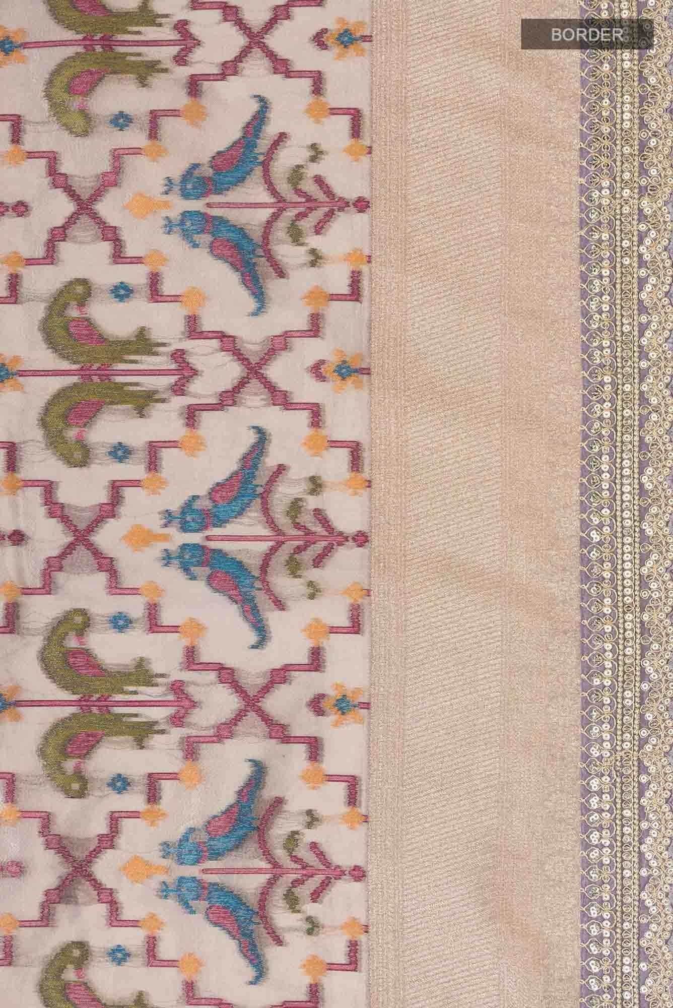 Lavender Blended Tissue Silk Saree