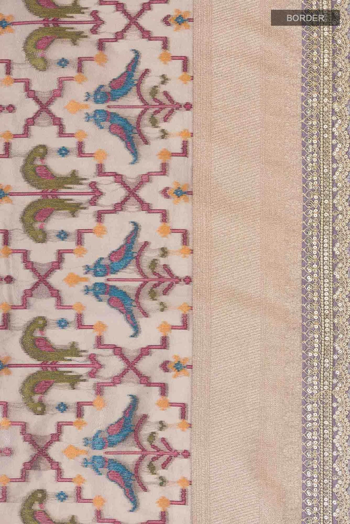 Grey Blended Tissue Silk Saree