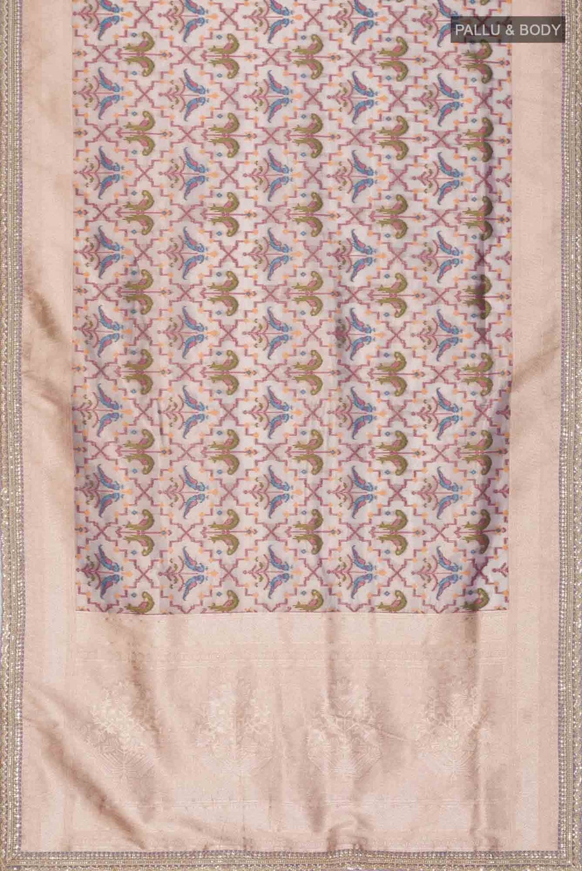 Grey Blended Tissue Silk Saree