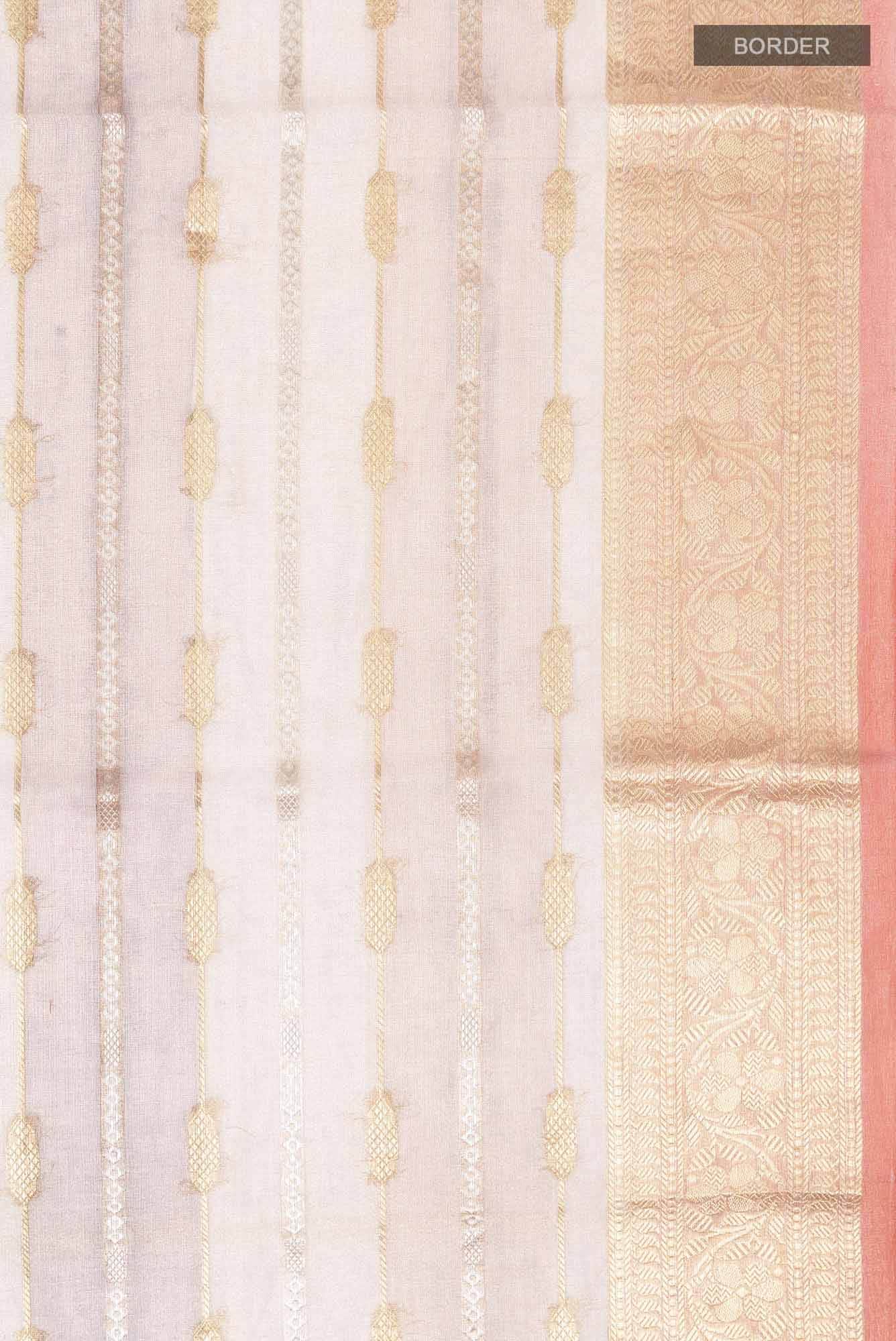 Gold with Brown Dual Tone Tissue Silk Saree
