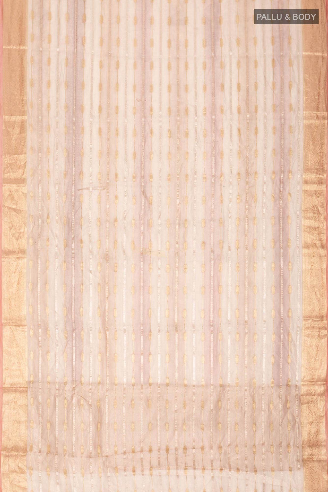 Gold with Brown Dual Tone Tissue Silk Saree