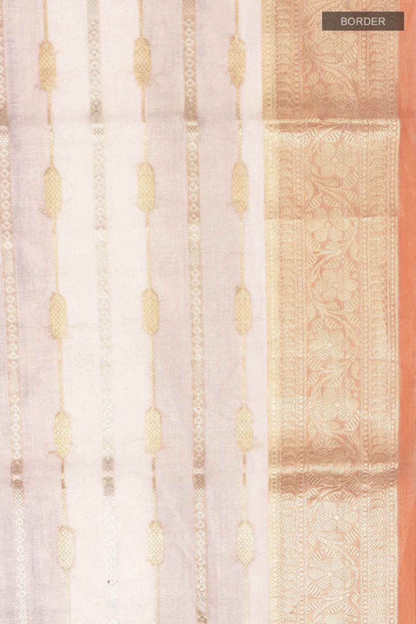 Gold with Brown Dual Tone Tissue Silk Saree