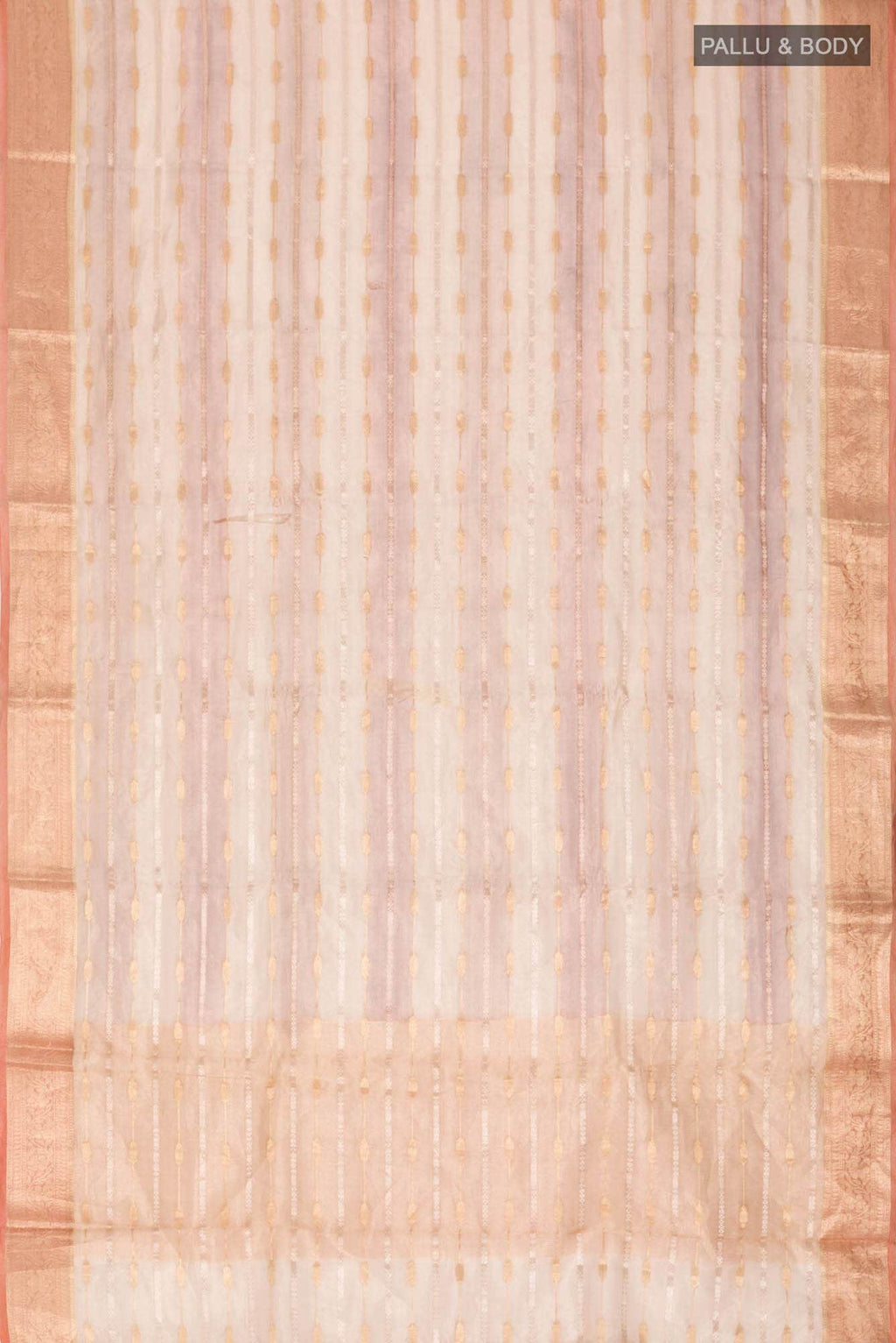 Gold with Brown Dual Tone Tissue Silk Saree