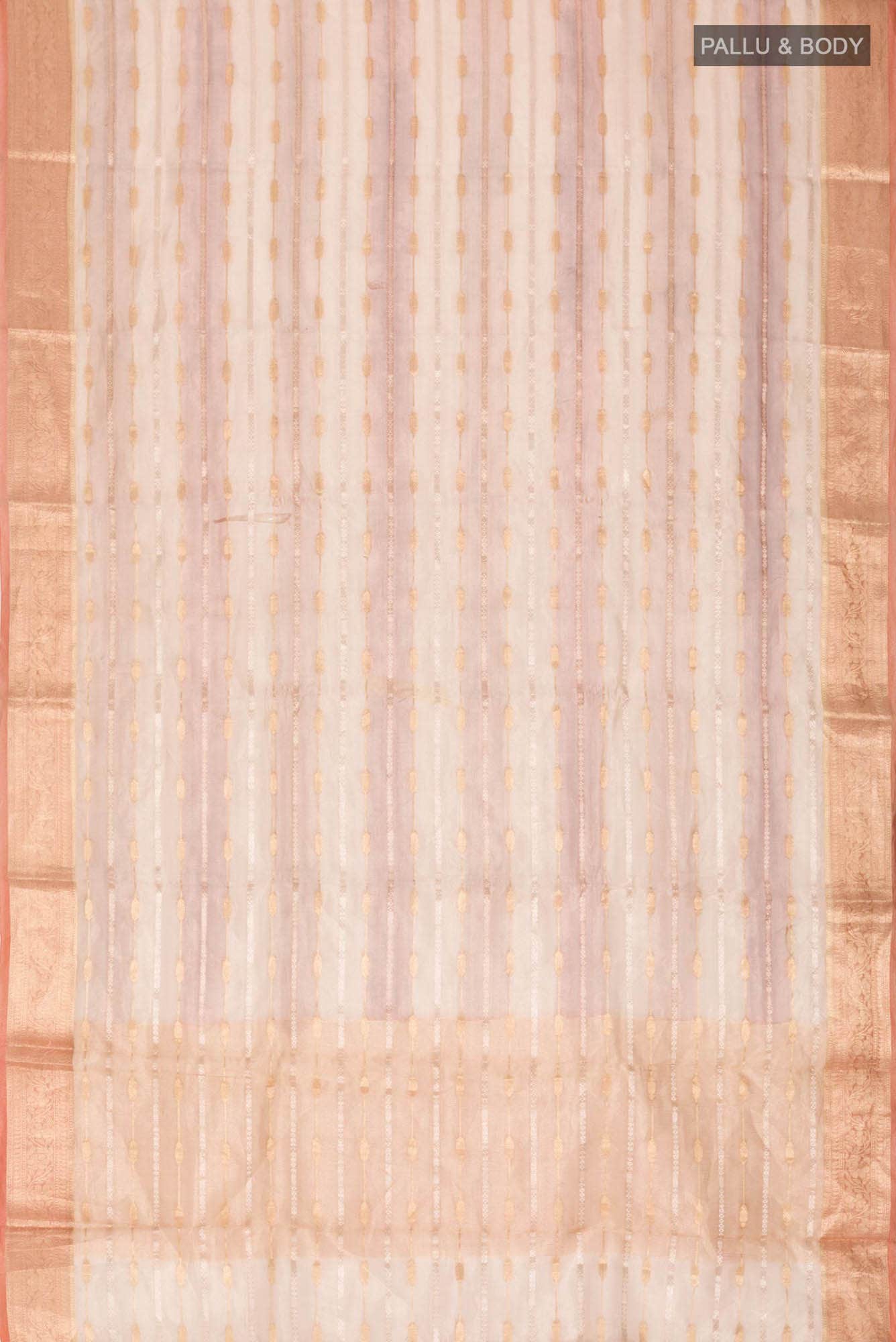Gold with Brown Dual Tone Tissue Silk Saree