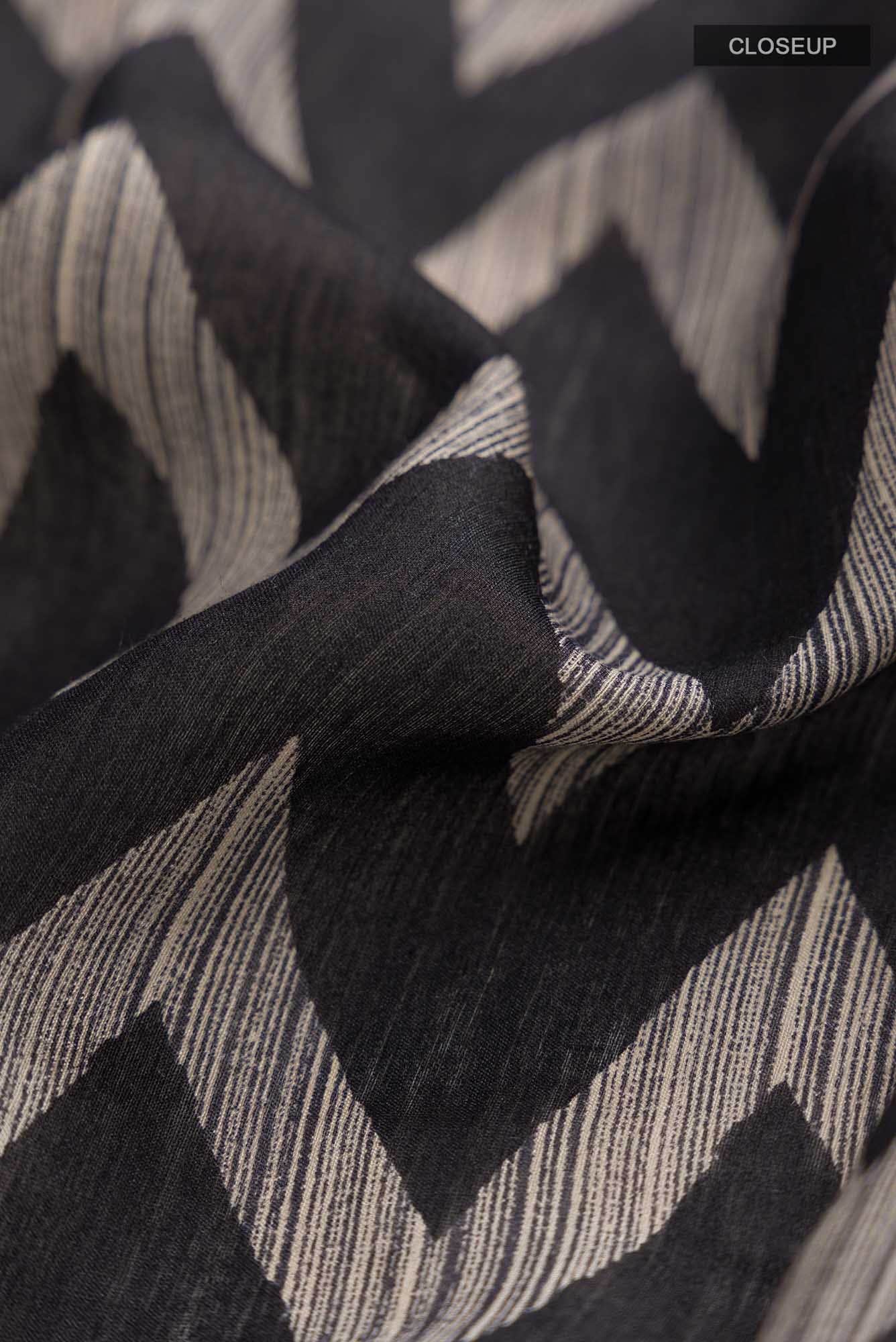 Black Bhagalpuri Tussar Silk Saree