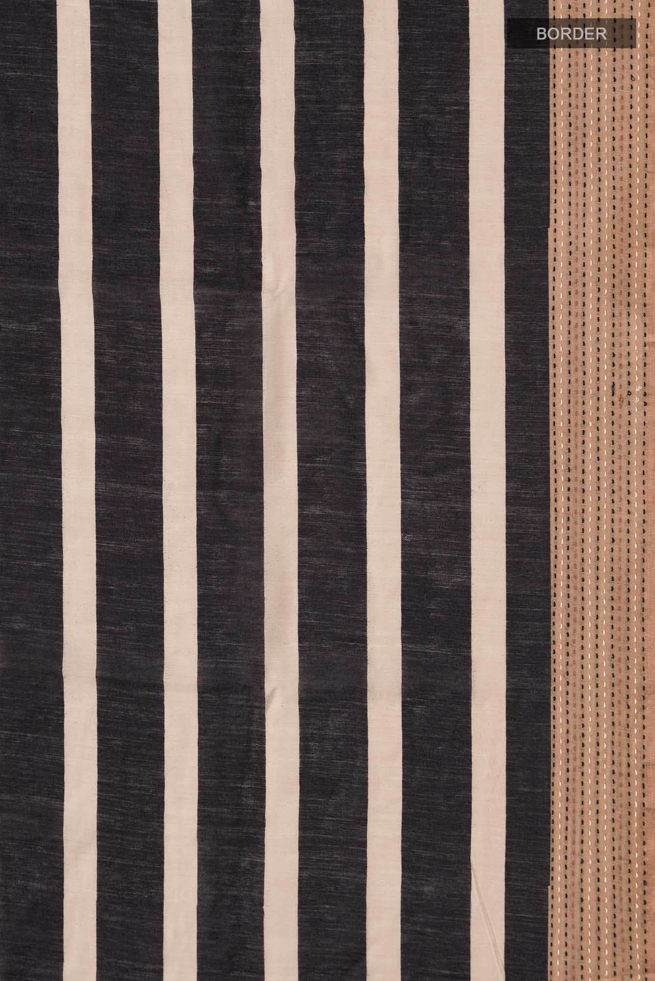 Black Bhagalpuri Tussar Silk Saree