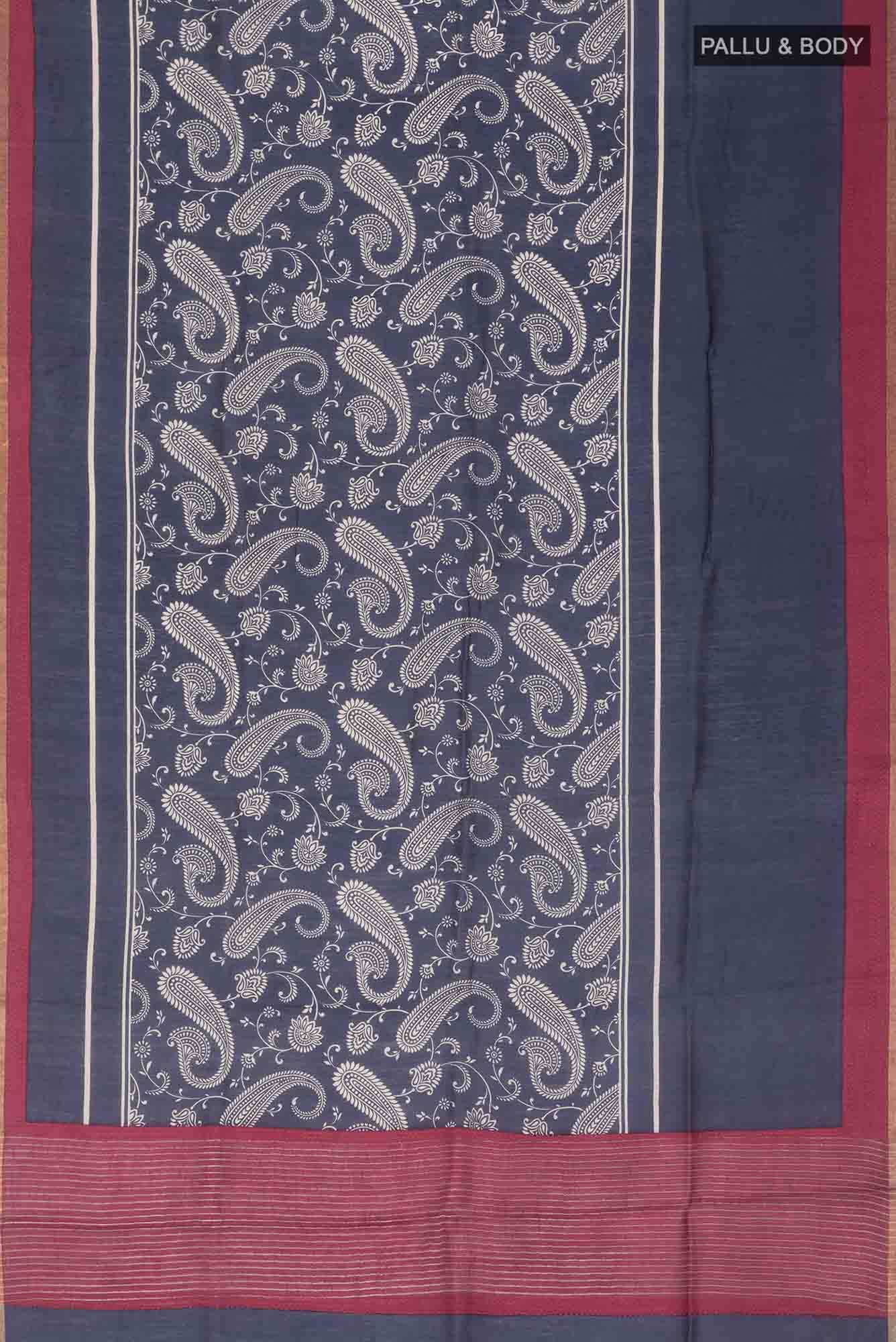 Blue Bhagalpuri Tussar Silk Saree
