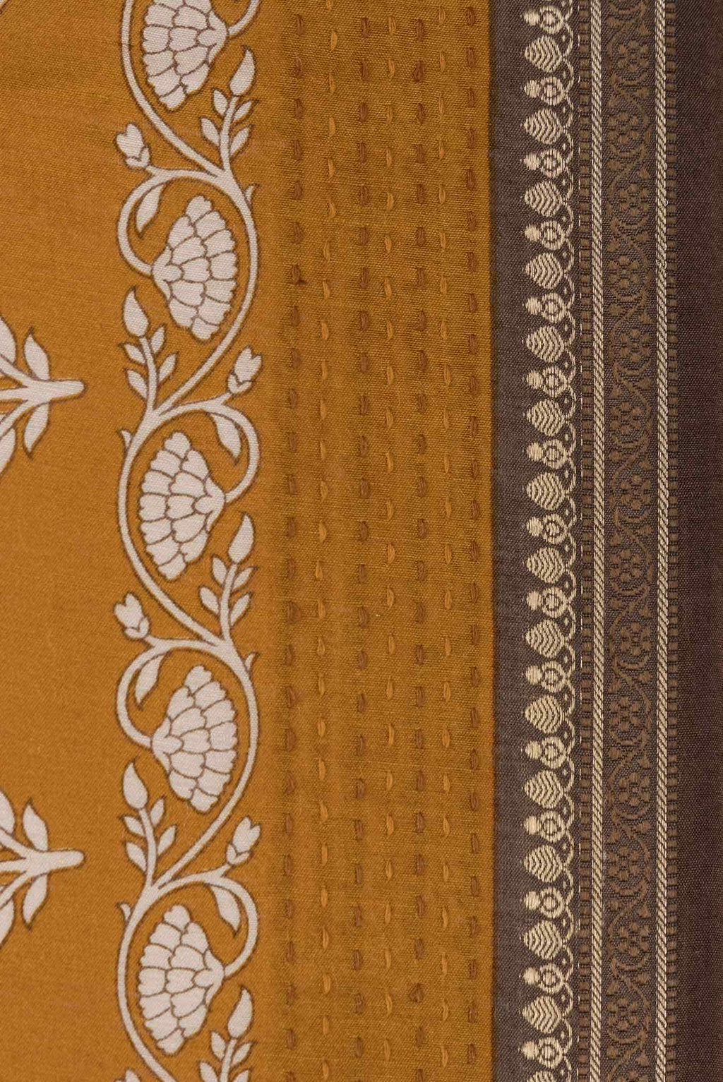 Mustard Tussar Silk Saree