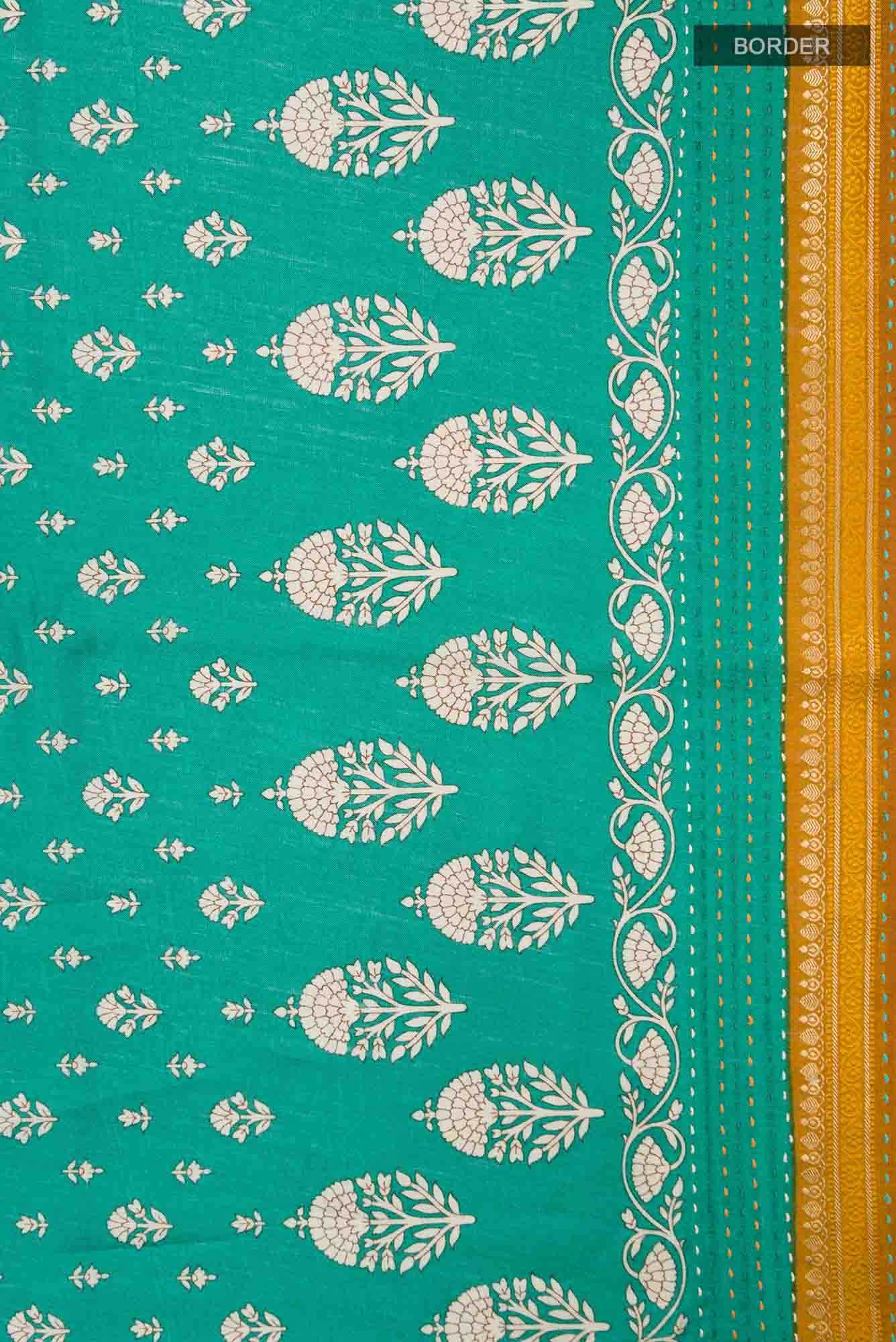 Green Bhagalpuri Tussar Silk Saree