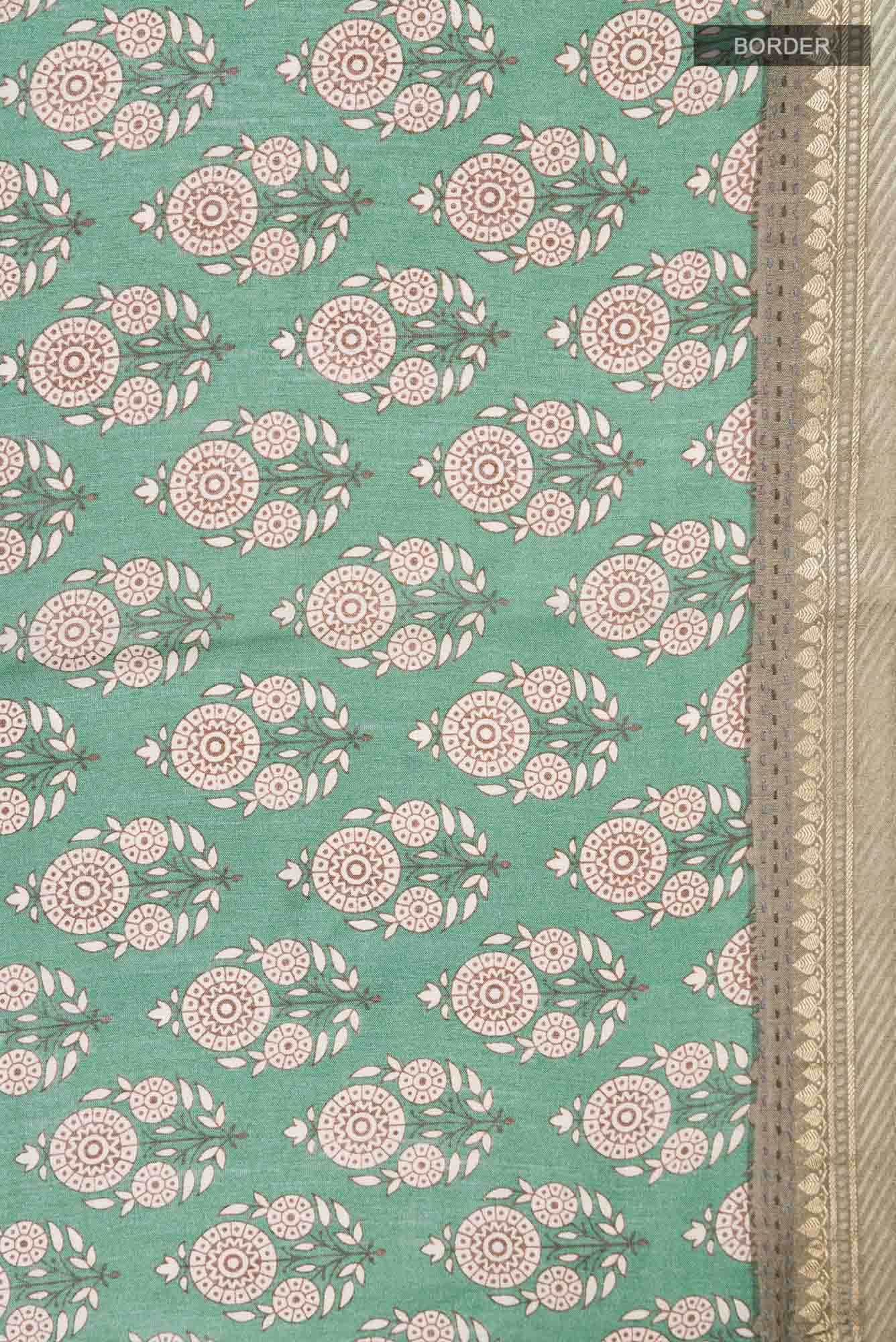 Green Bhagalpuri Tussar Silk Saree