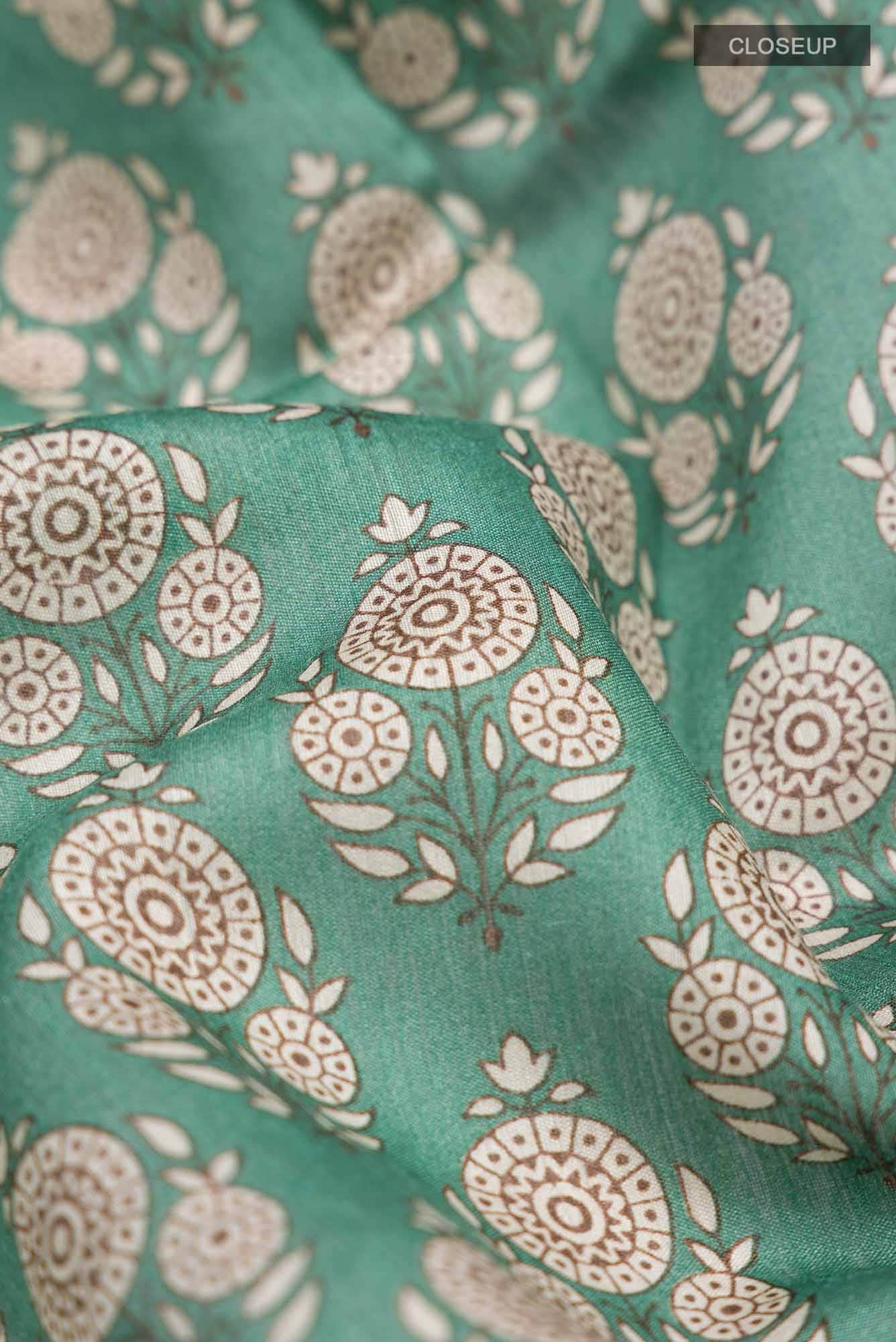 Green Bhagalpuri Tussar Silk Saree