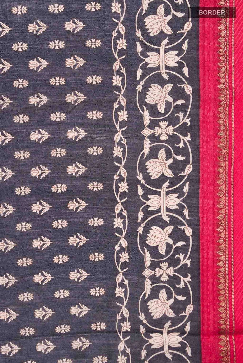 Black Bhagalpuri Tussar Silk Saree