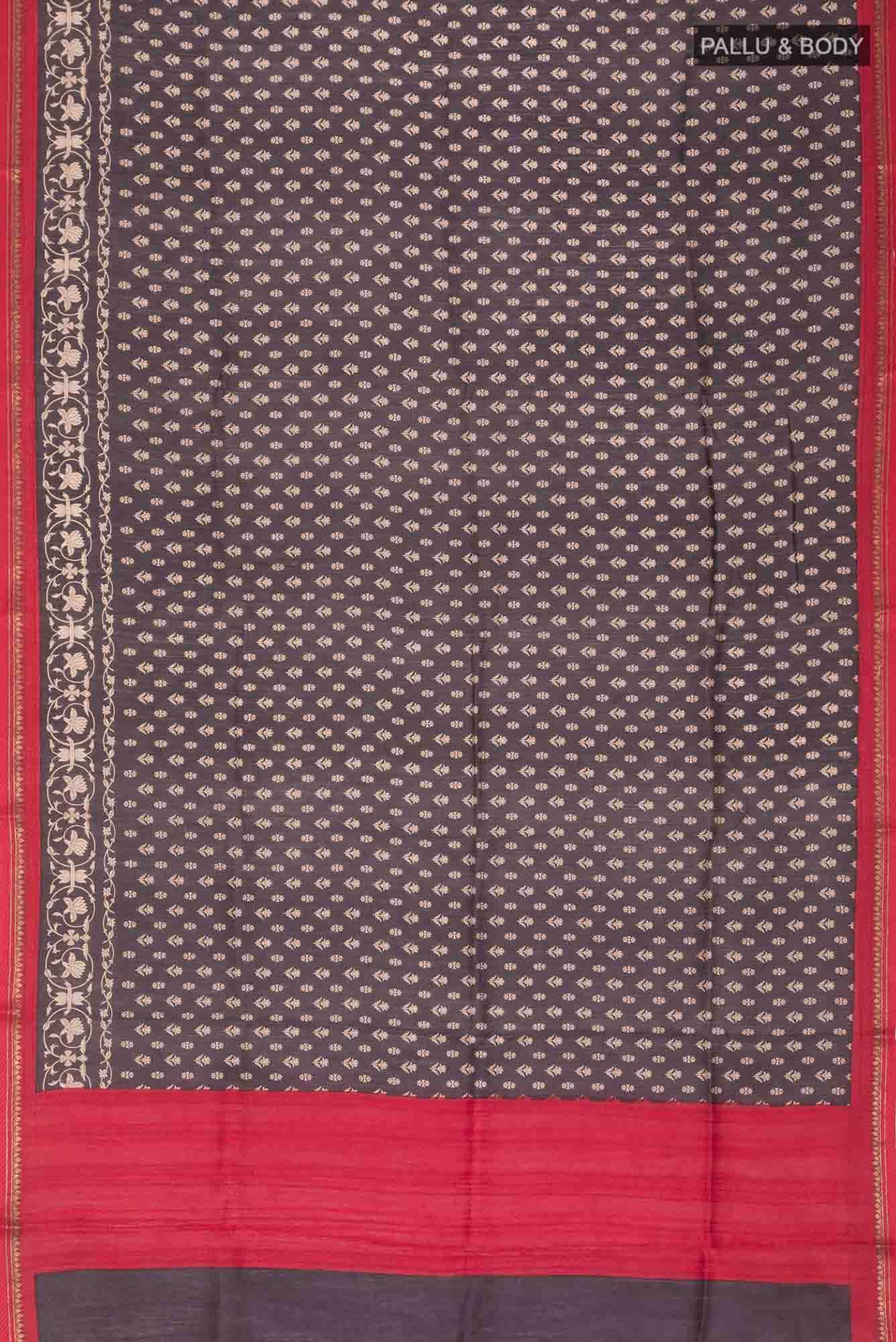 Black Bhagalpuri Tussar Silk Saree