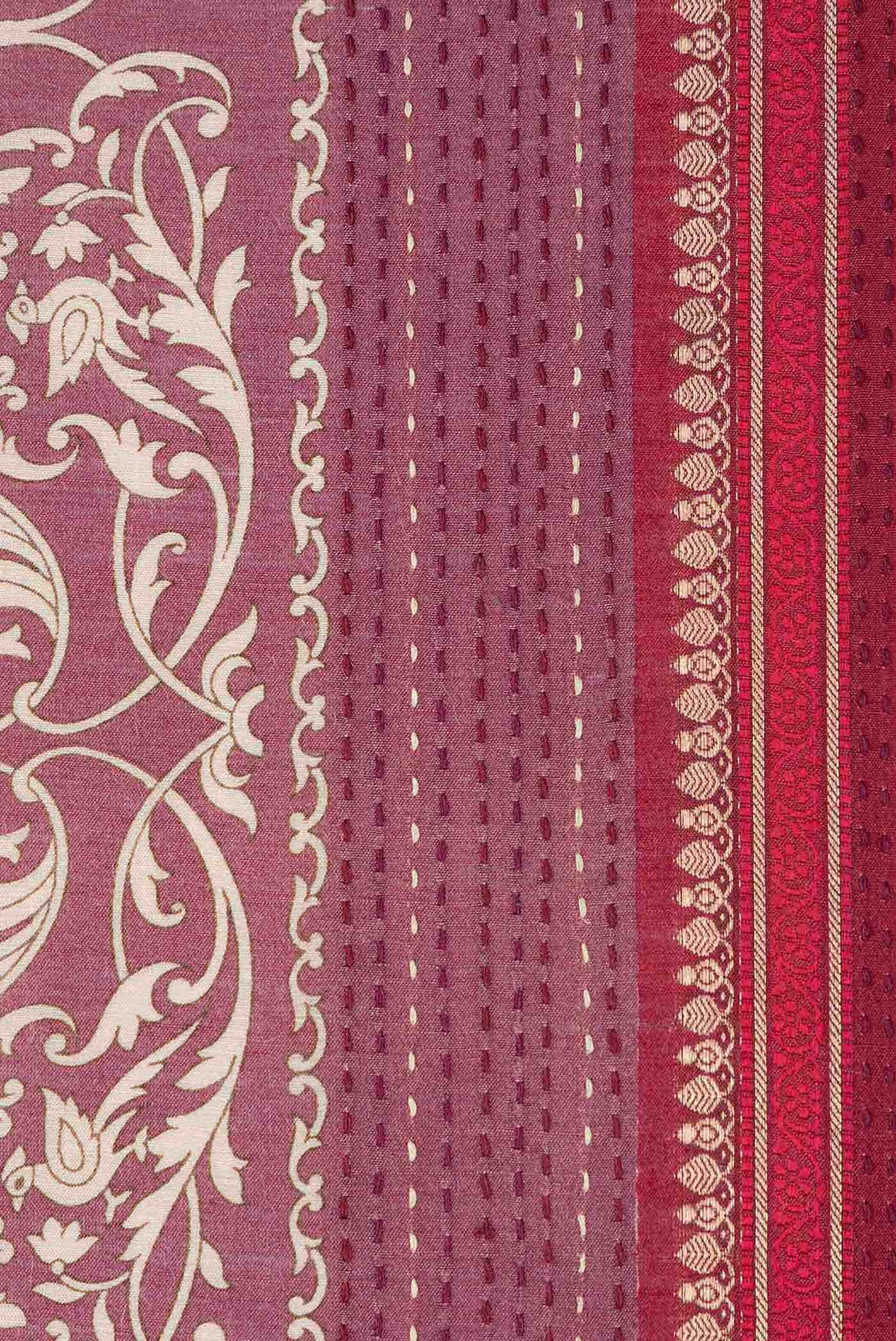 Mauve Tussar Silk Saree