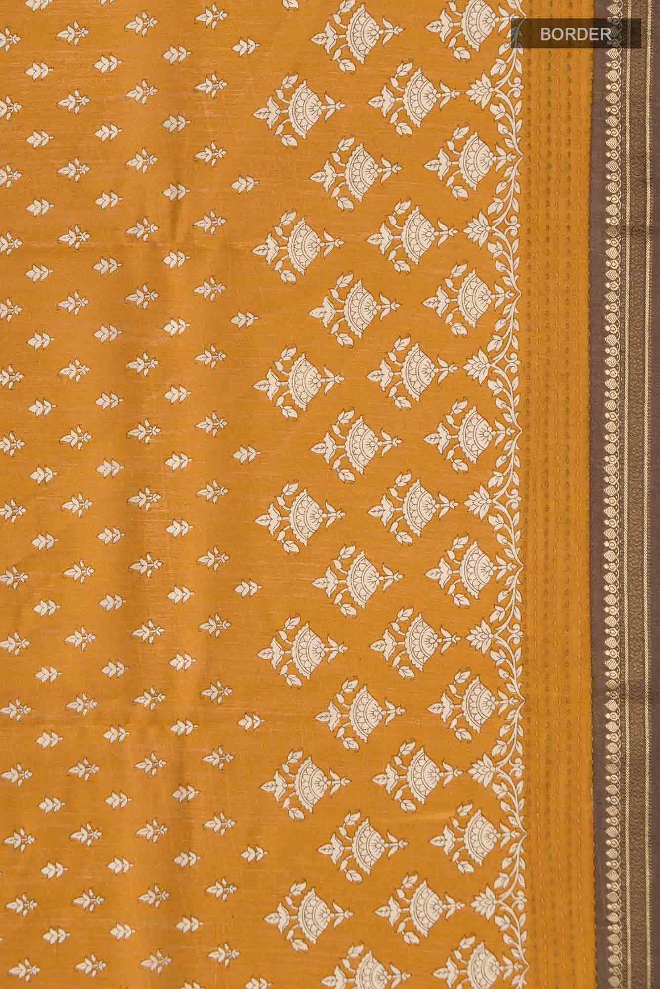 Yellow Bhagalpuri Tussar Silk Saree