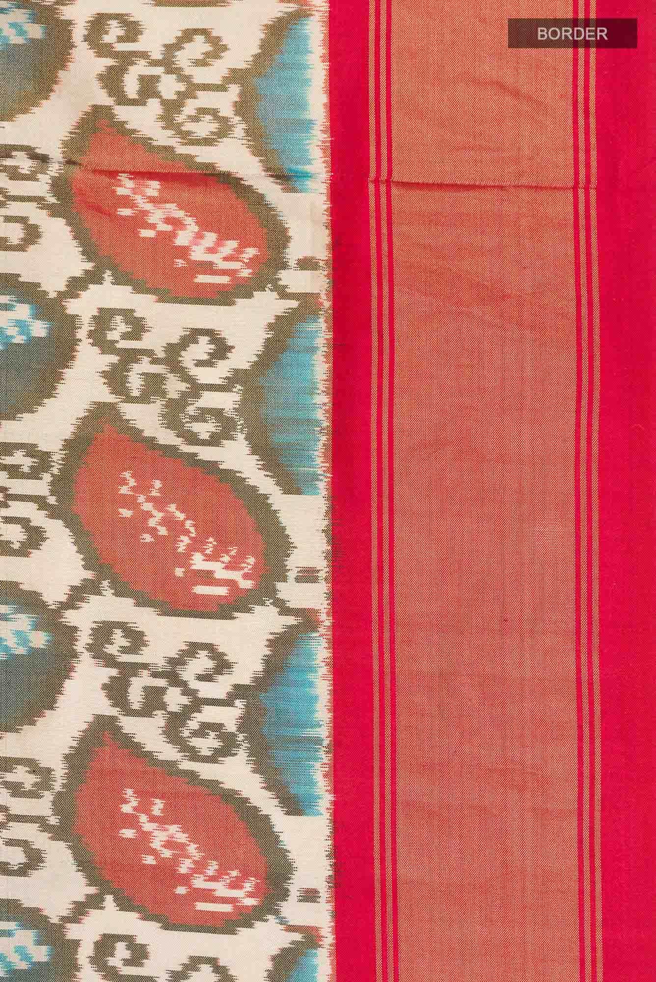 Off White Rajkot Patola Silk Saree