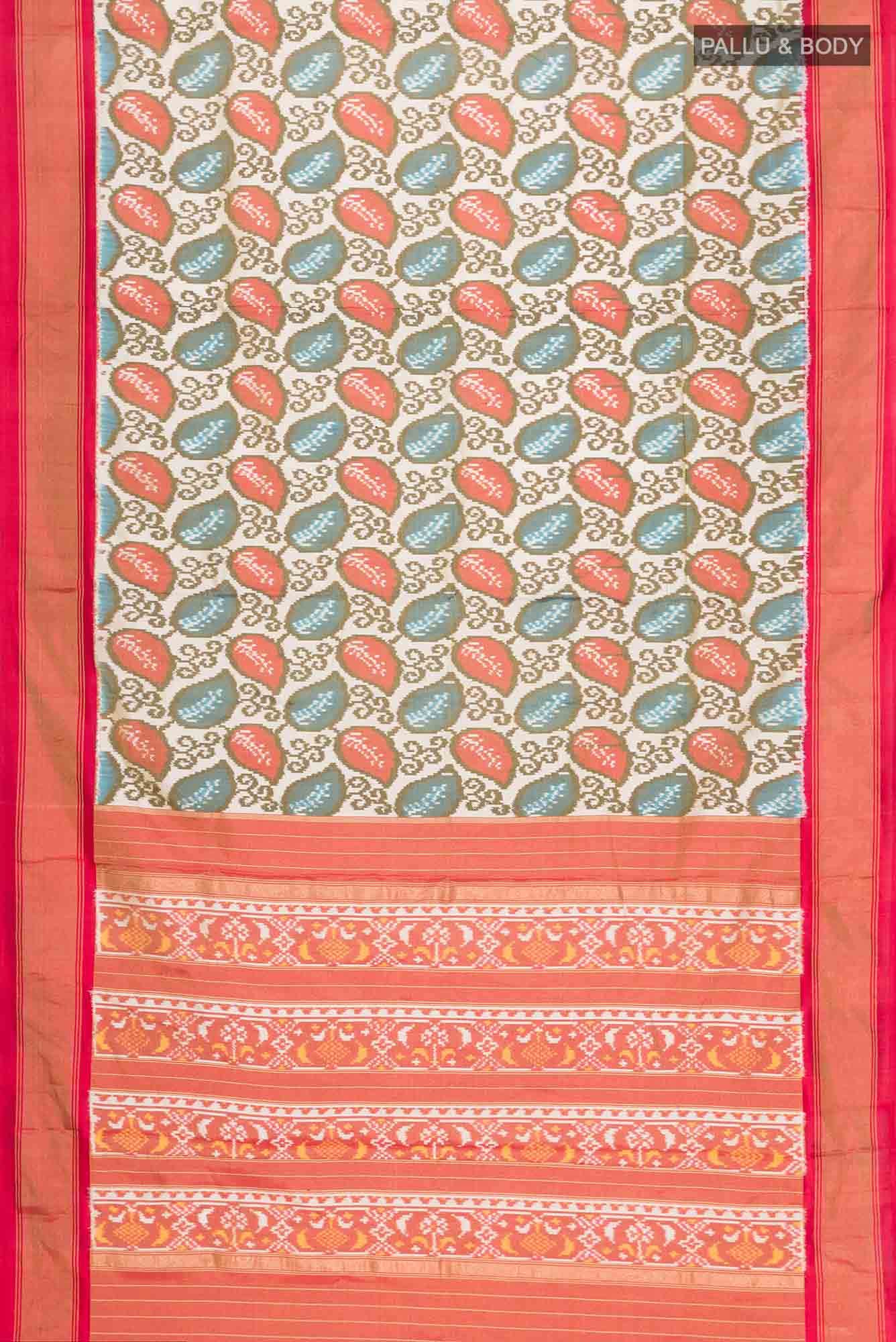 Off White Rajkot Patola Silk Saree
