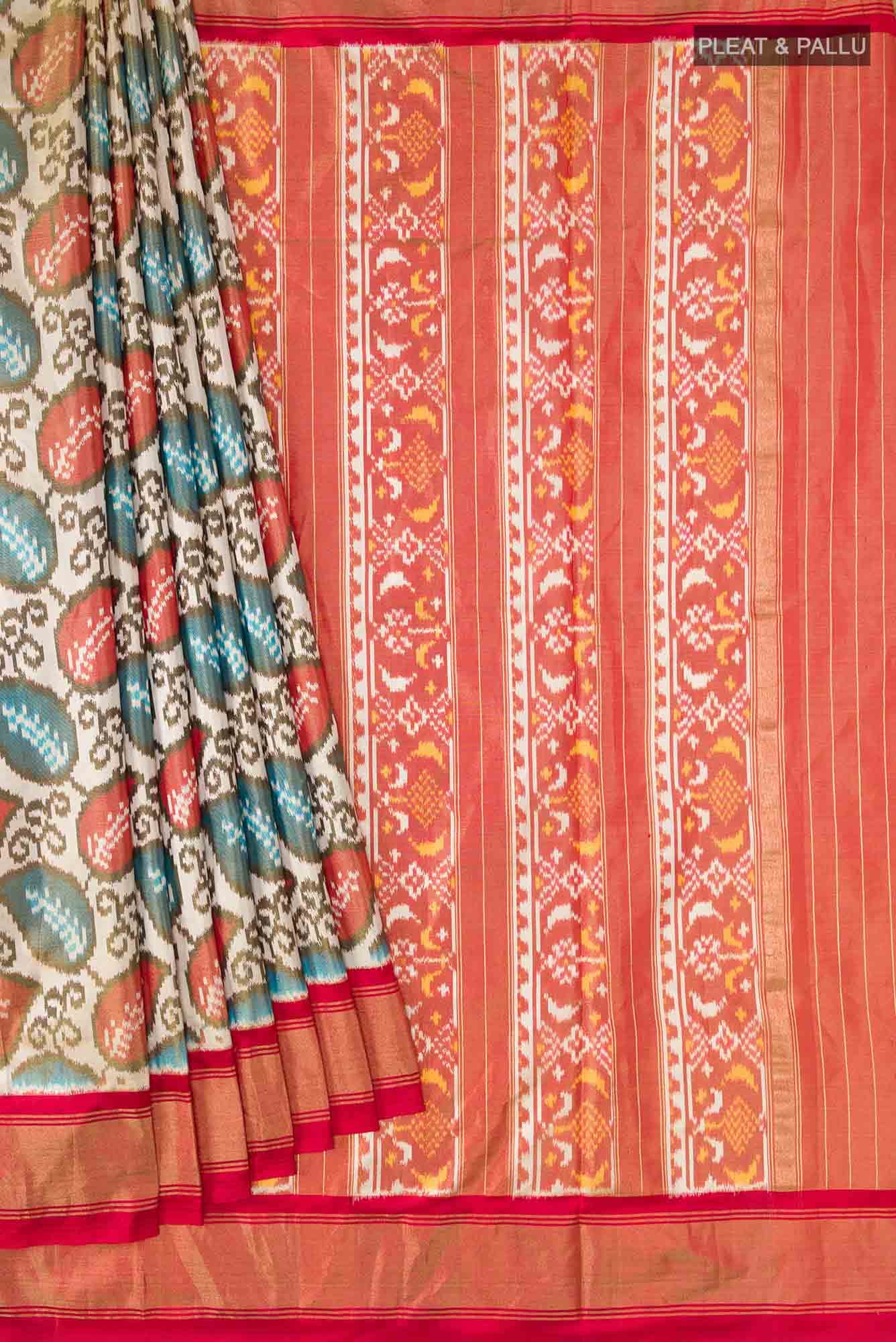 Off White Rajkot Patola Silk Saree