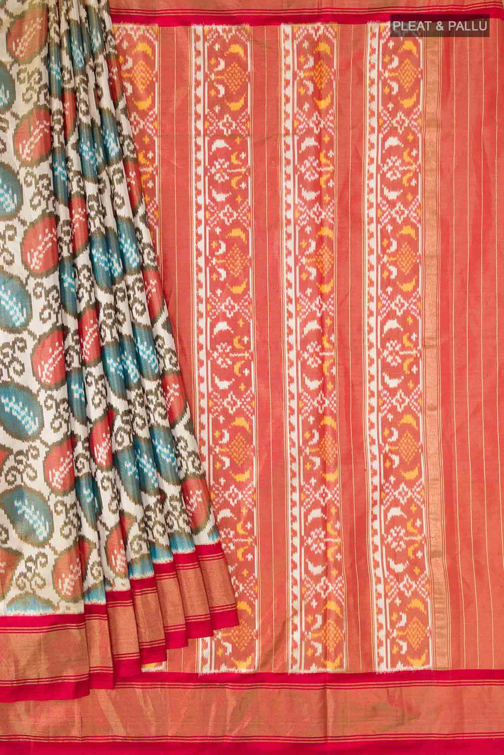 Off White Rajkot Patola Silk Saree