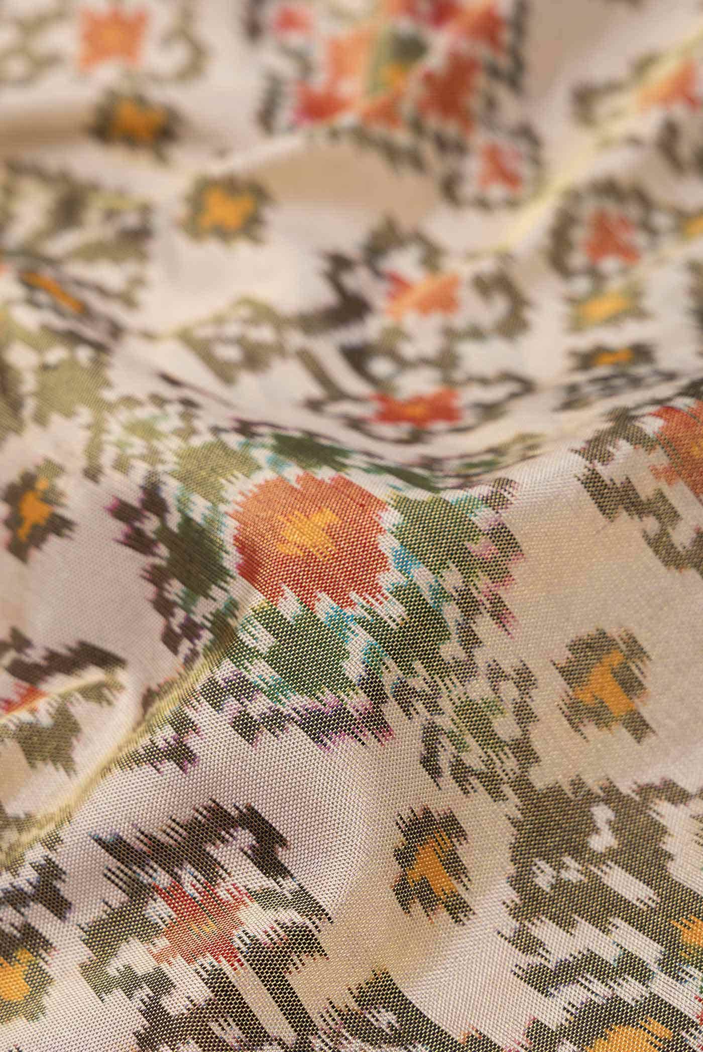 Beige Double Ikat Saree