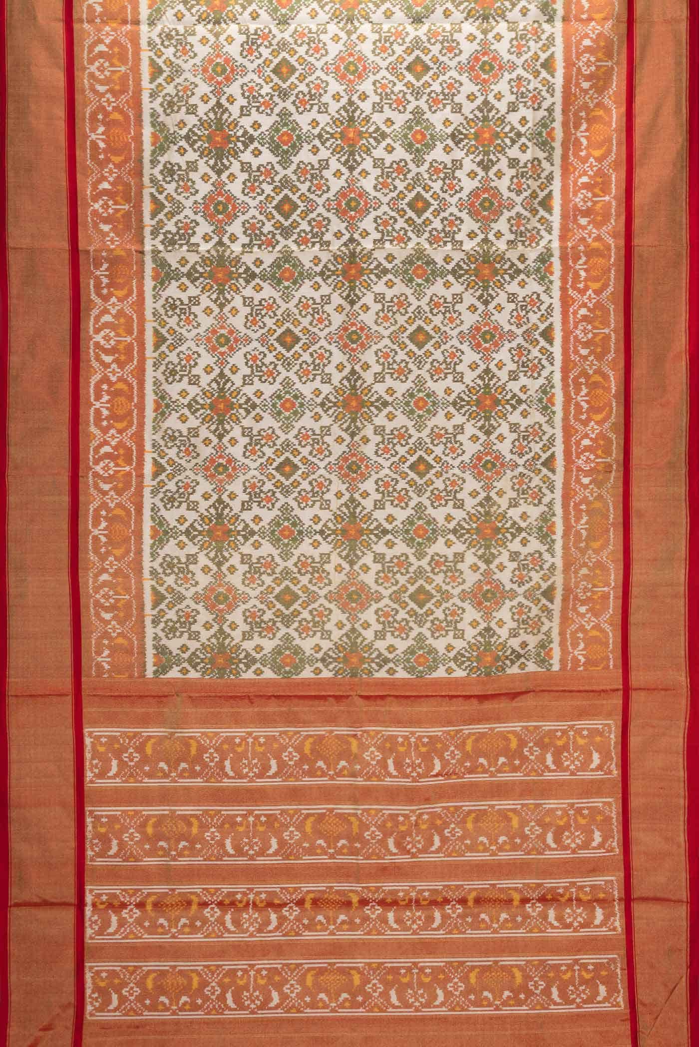 Beige Double Ikat Saree