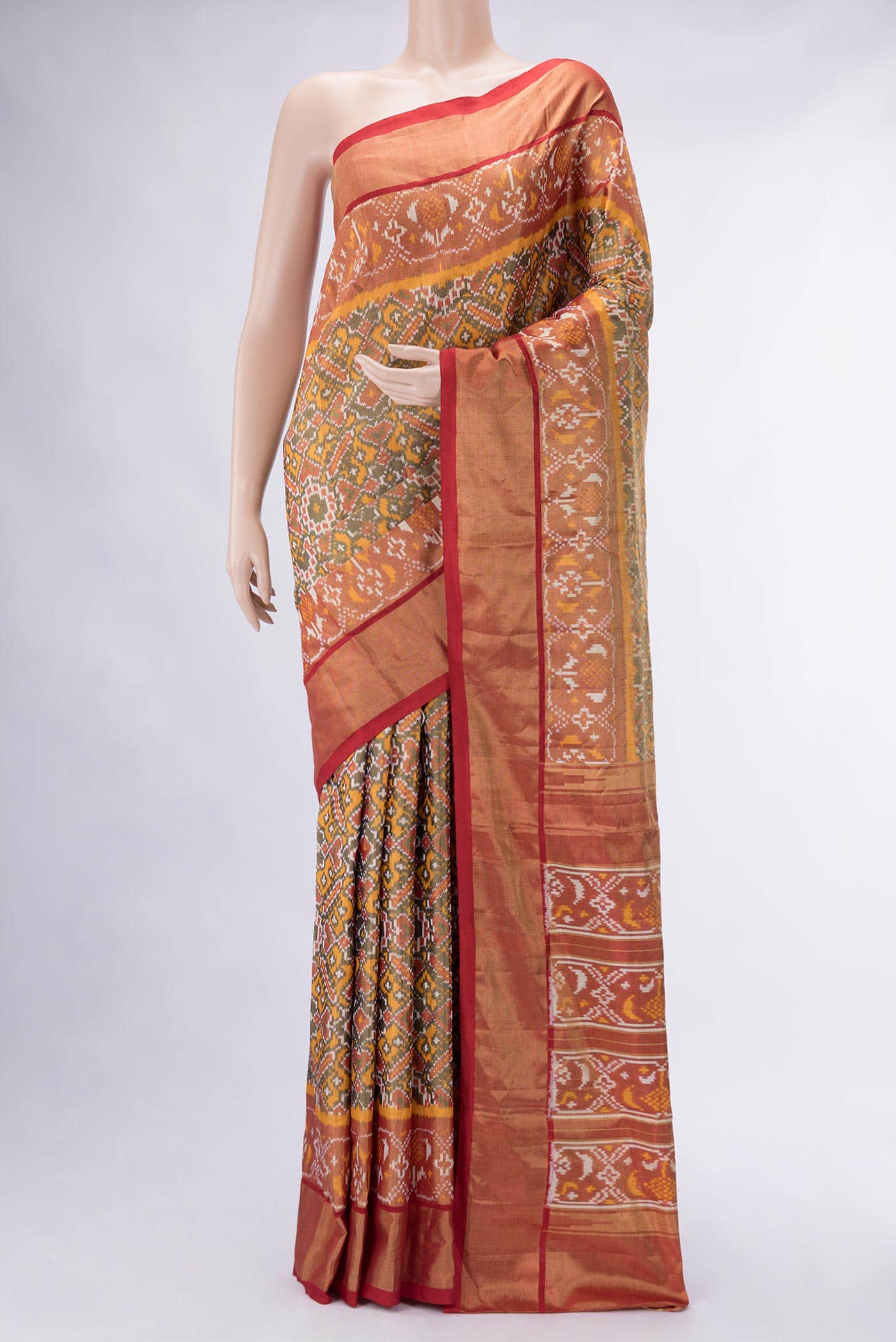 Green Double Ikat Saree