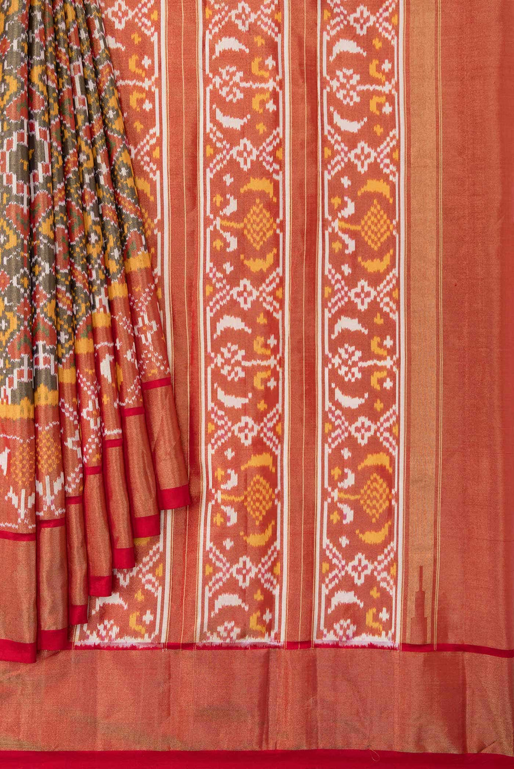 Green Double Ikat Saree