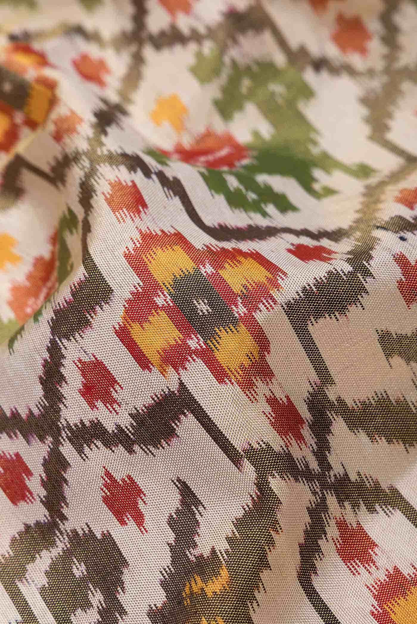 Beige Double Ikat Saree