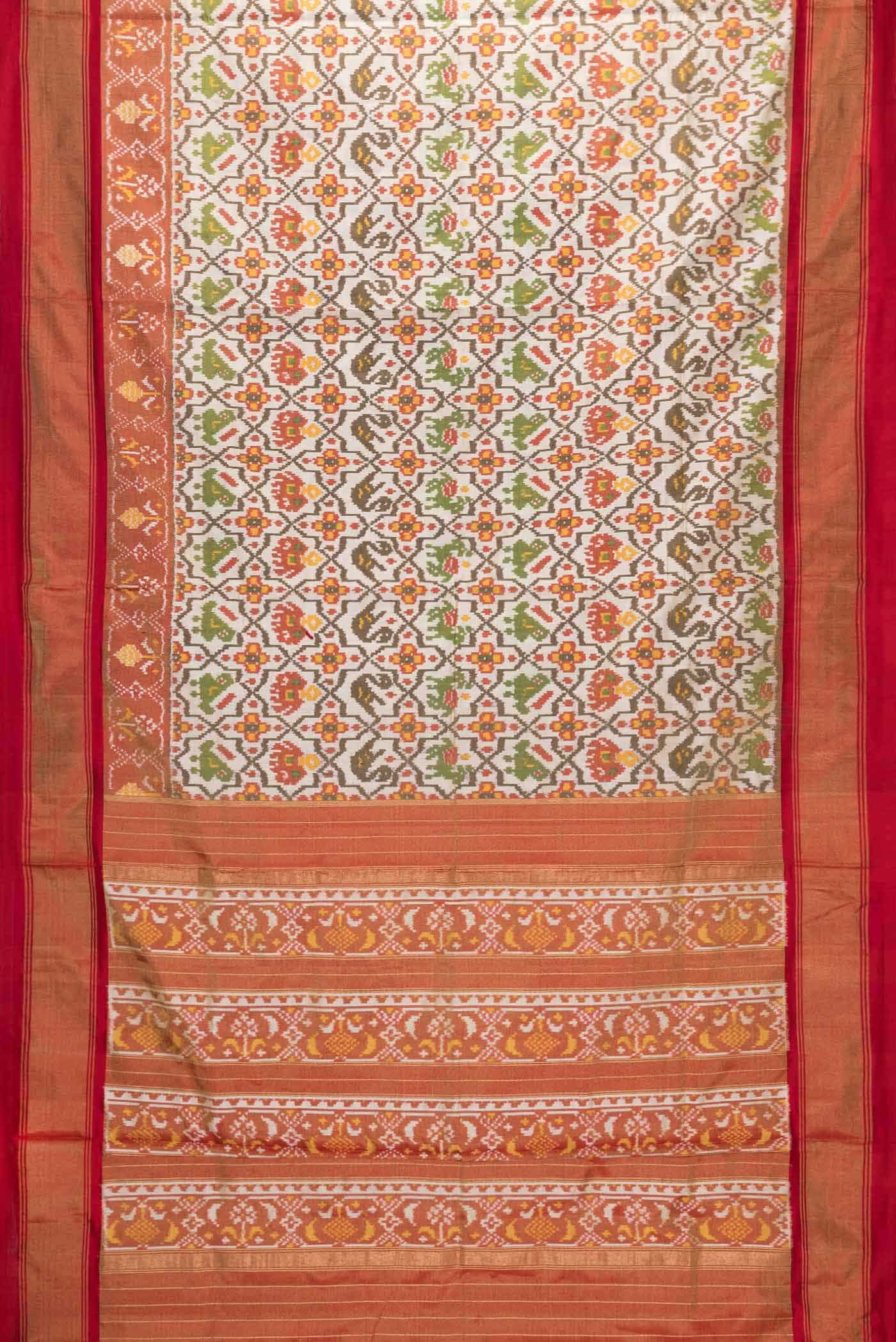 Beige Double Ikat Saree