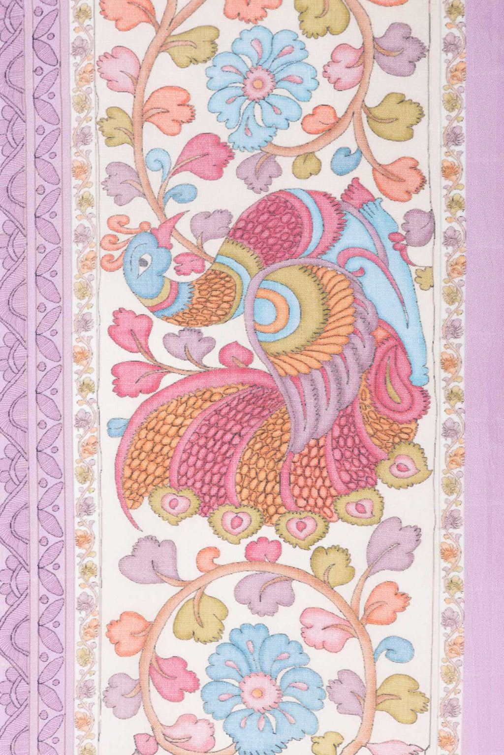 Lavender Printed Silk Saree