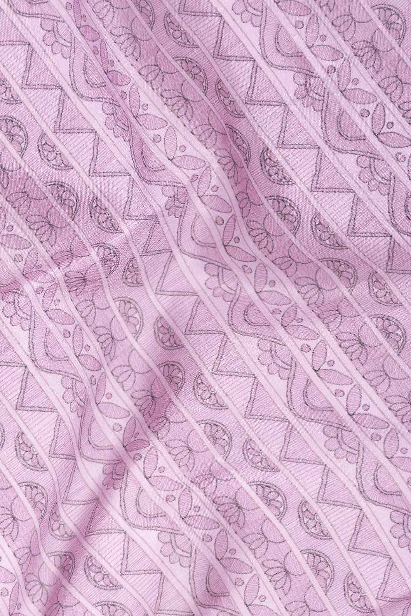 Lavender Printed Silk Saree
