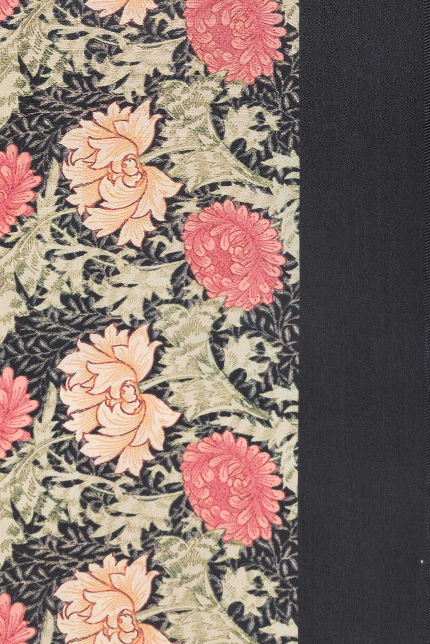 Black Printed Silk Saree
