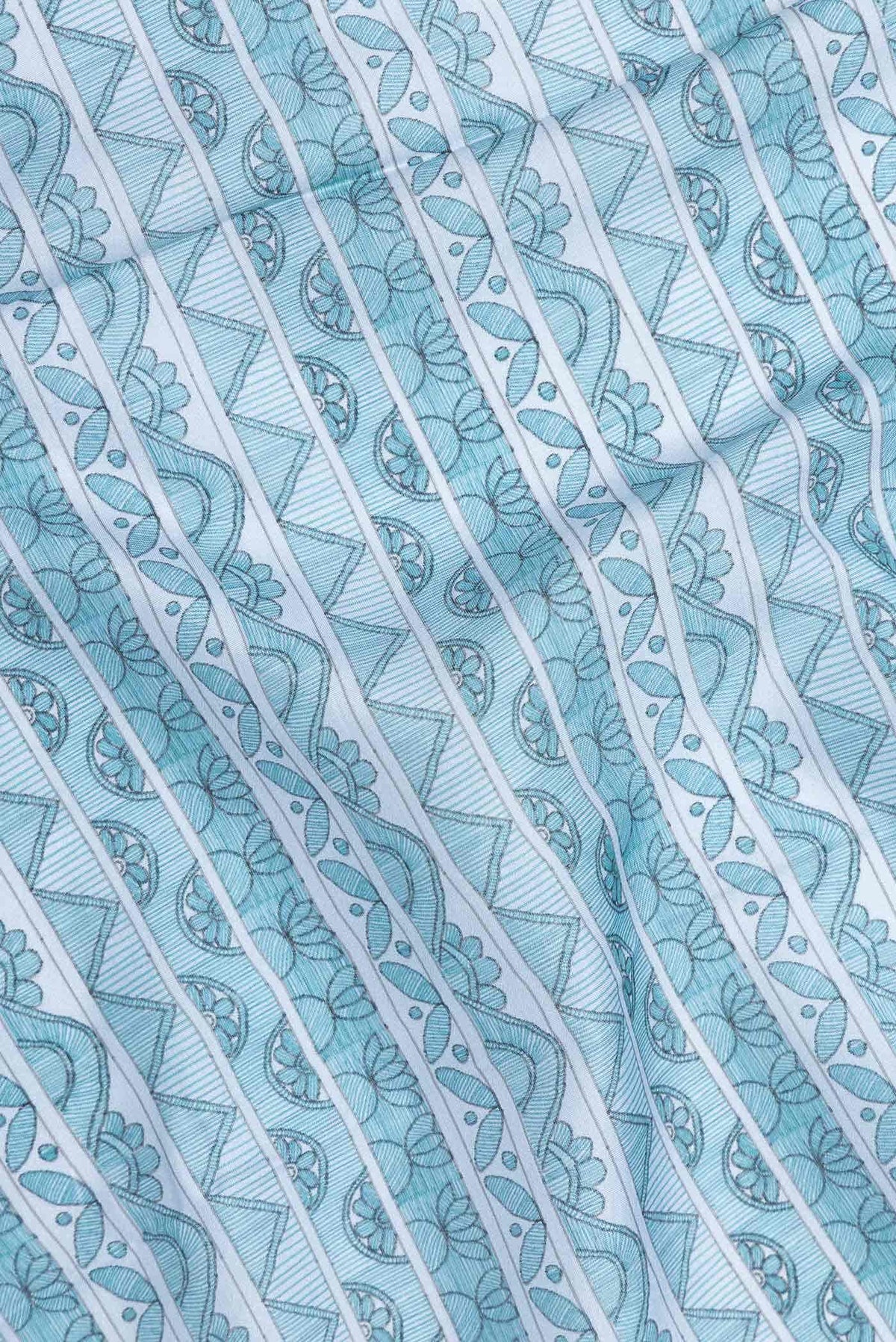 Light Blue Printed Silk Saree