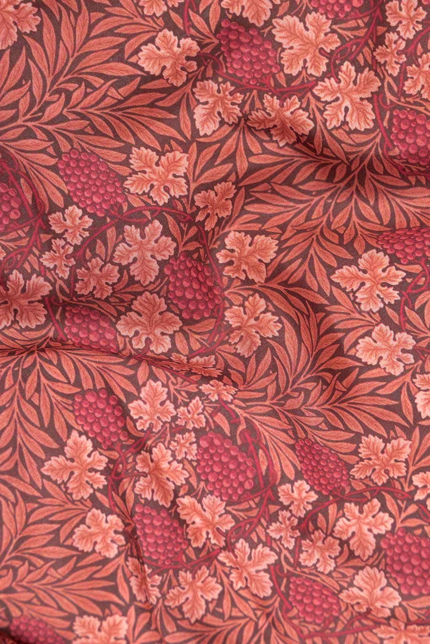 Maroon Mysore Crepe Saree