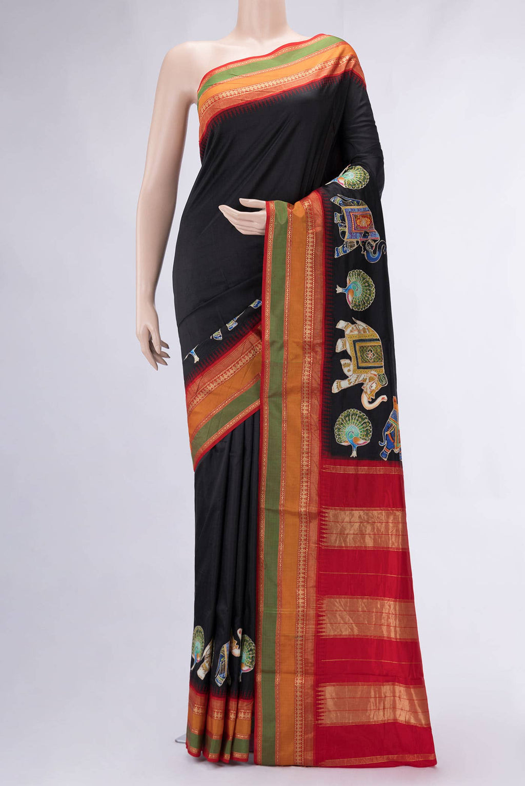 Black Kanchipuram Silk Saree
