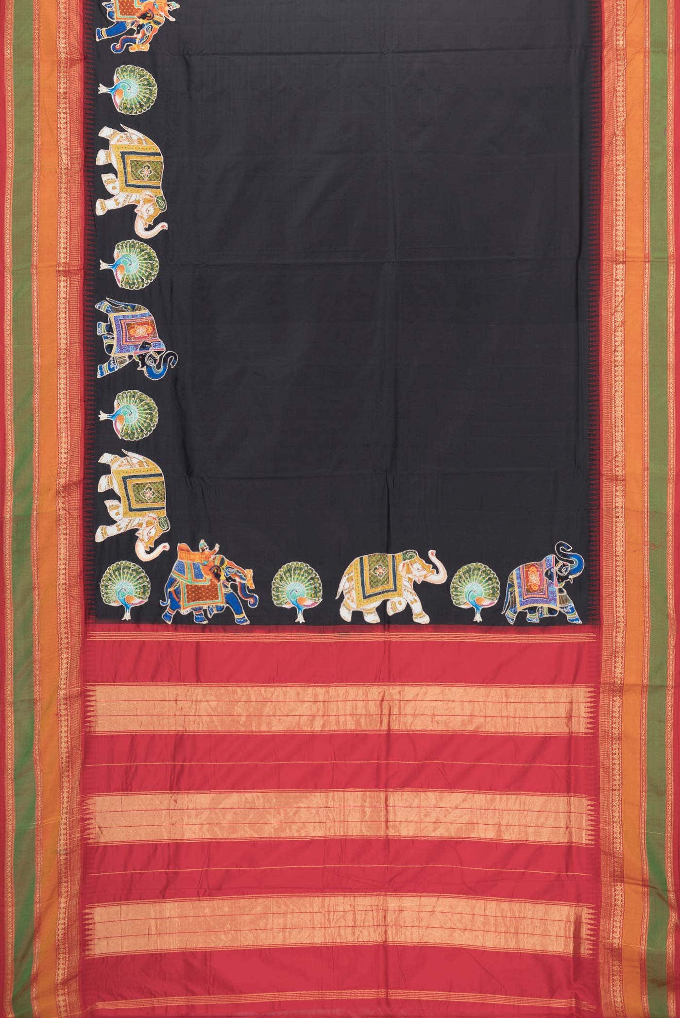 Black Kanchipuram Silk Saree