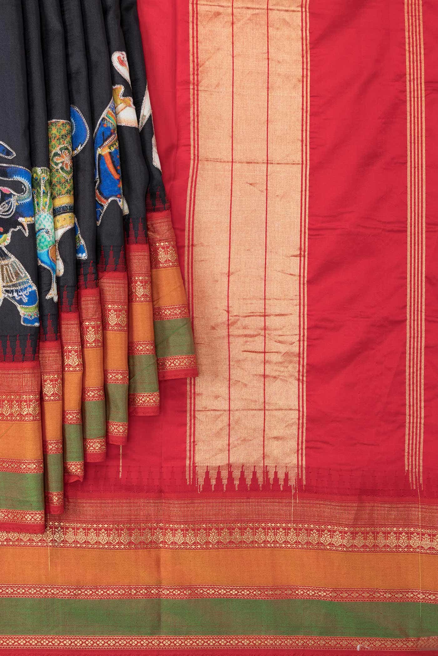 Black Kanchipuram Silk Saree