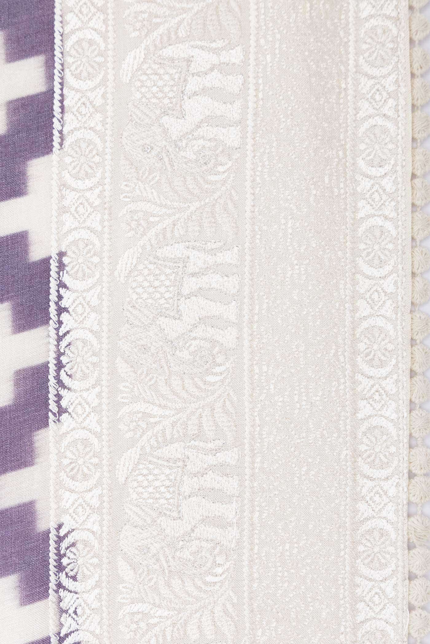 Lavender Tussar Silk Saree