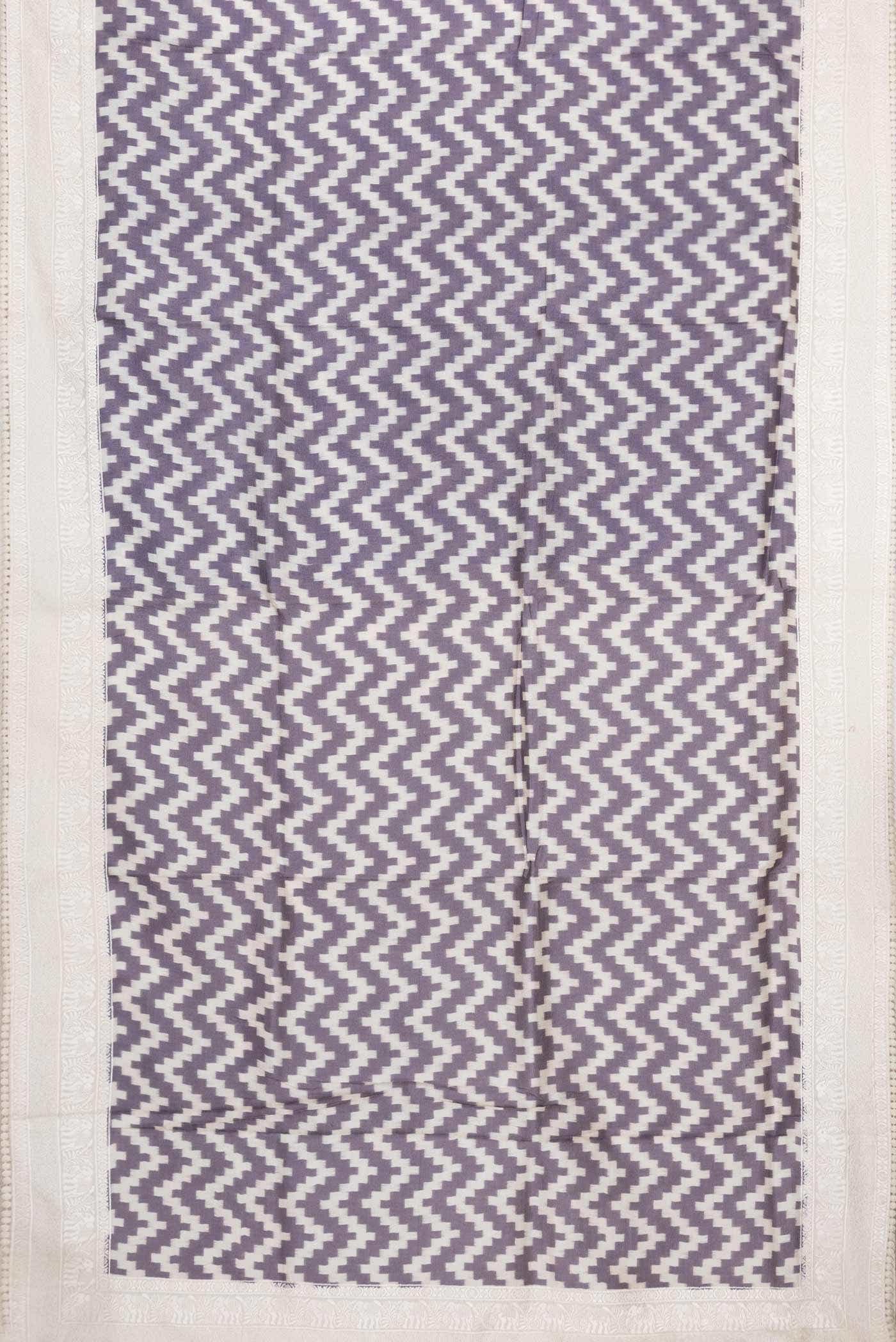 Lavender Tussar Silk Saree