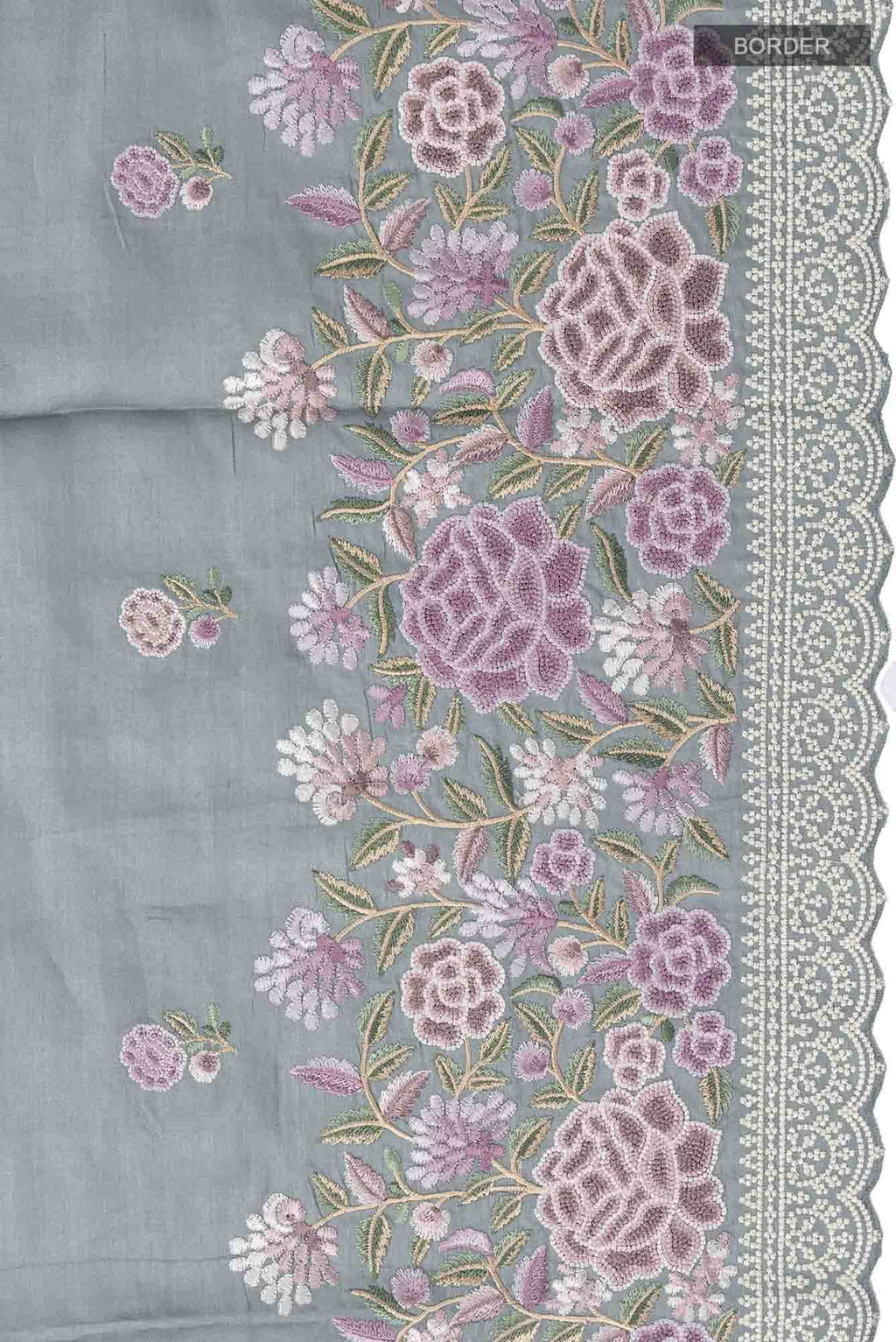 Grey Bhagalpuri Tussar Silk Saree