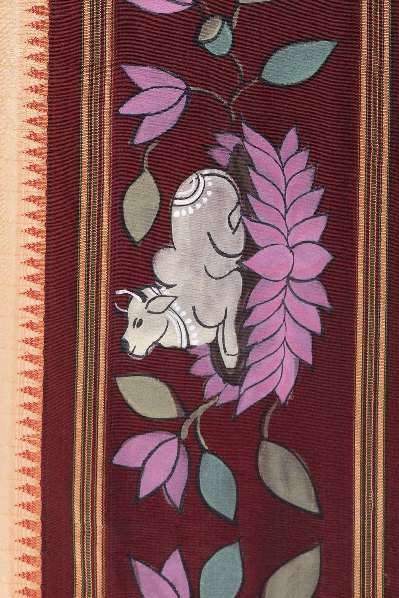 Sandal Kanchipuram Silk Saree