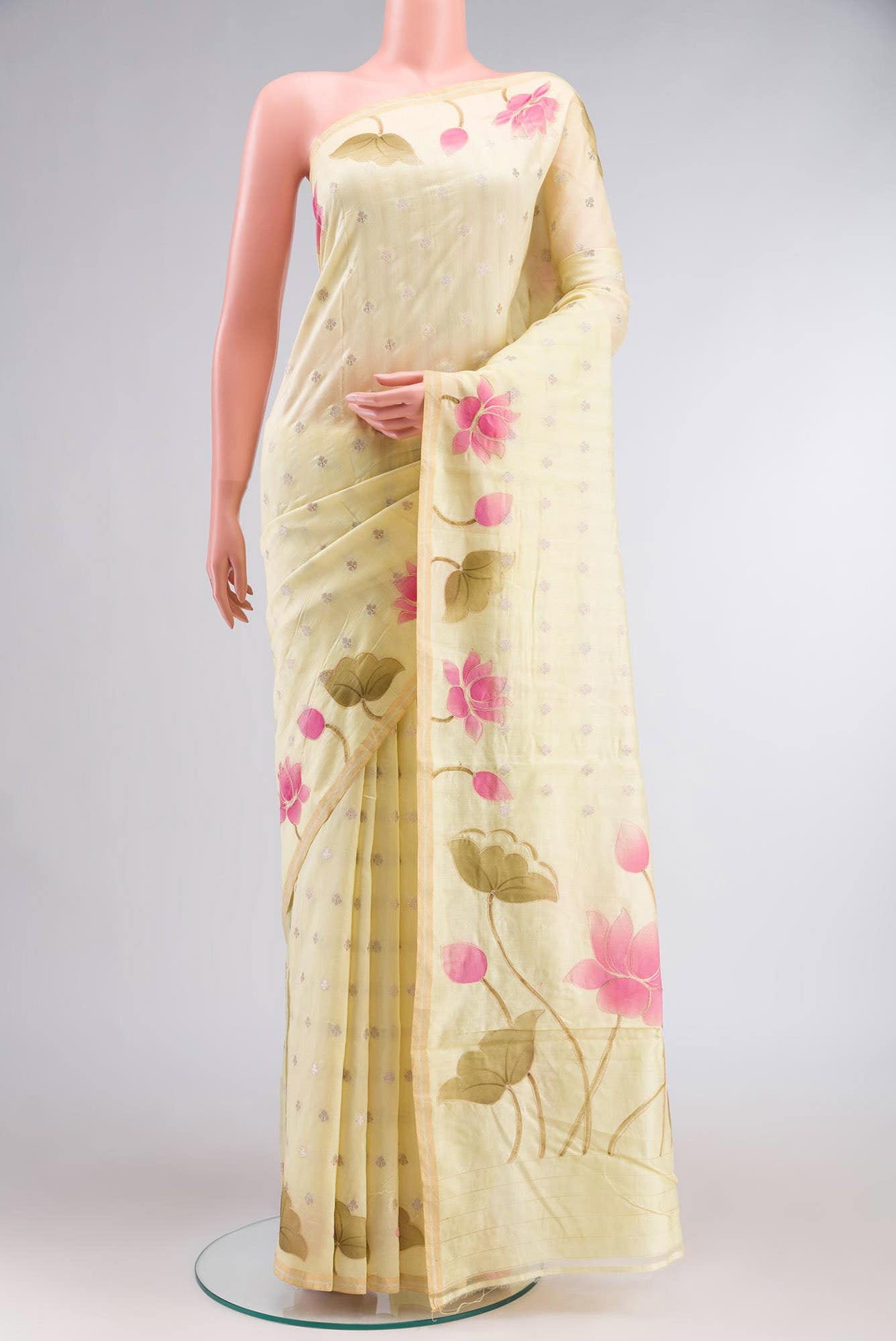 Yellow Chanderi Silk Cotton Saree