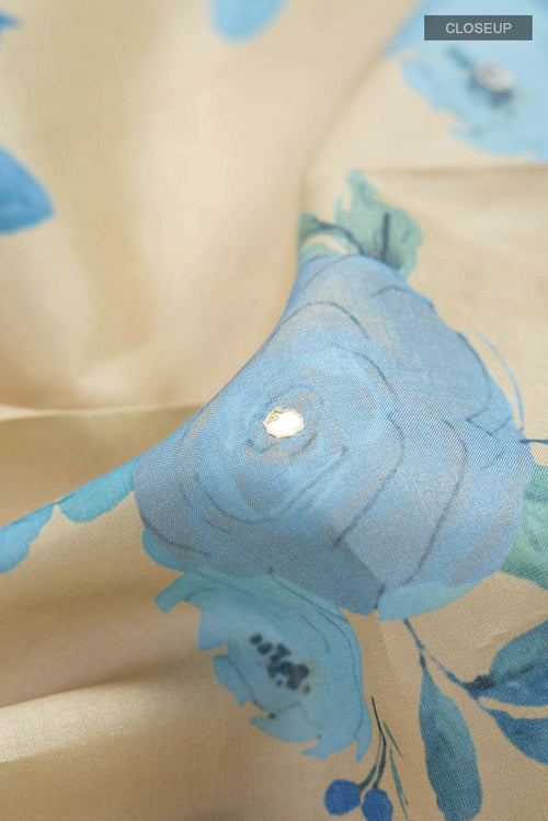 Beige Bhagalpuri Tussar Silk Saree