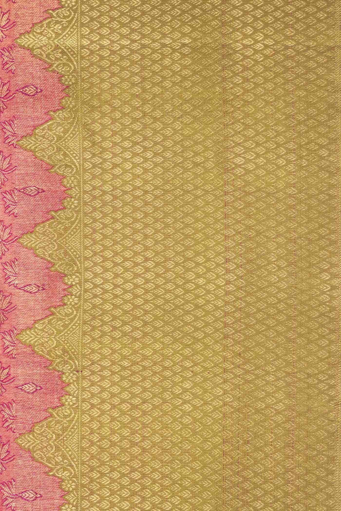 Pure Silk Pure Zari Dark Pink Kanchipuram Tissue Saree