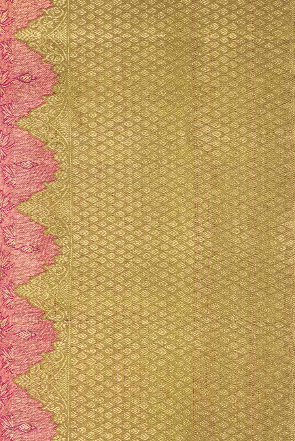 Pure Silk Pure Zari Dark Pink Kanchipuram Tissue Saree