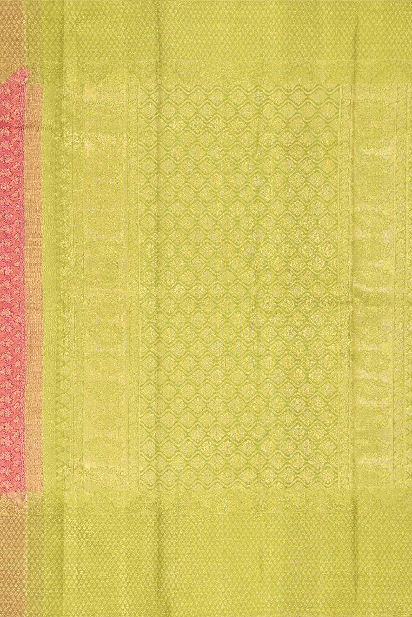 Pure Silk Pure Zari Dark Pink Kanchipuram Tissue Saree