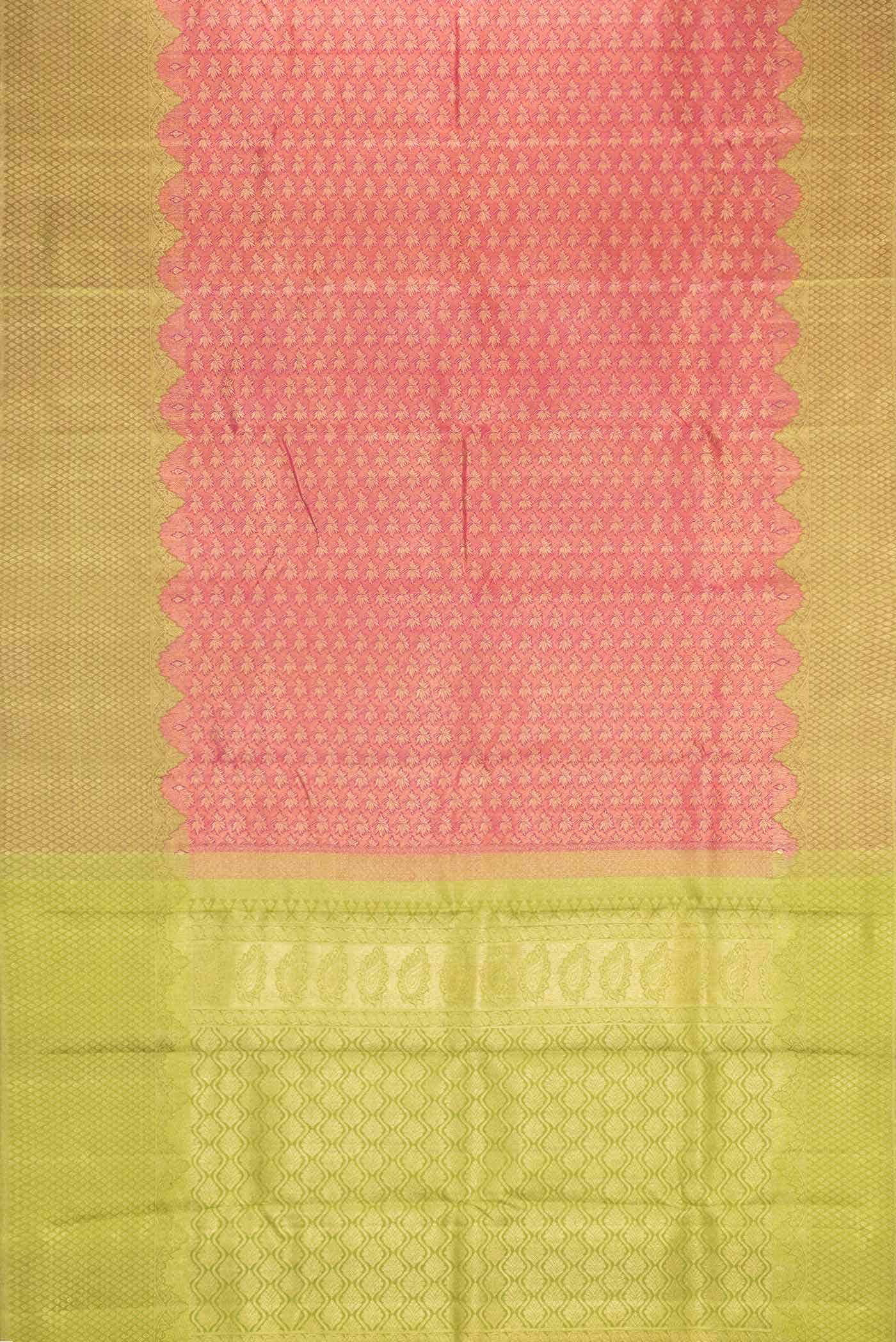 Pure Silk Pure Zari Dark Pink Kanchipuram Tissue Saree