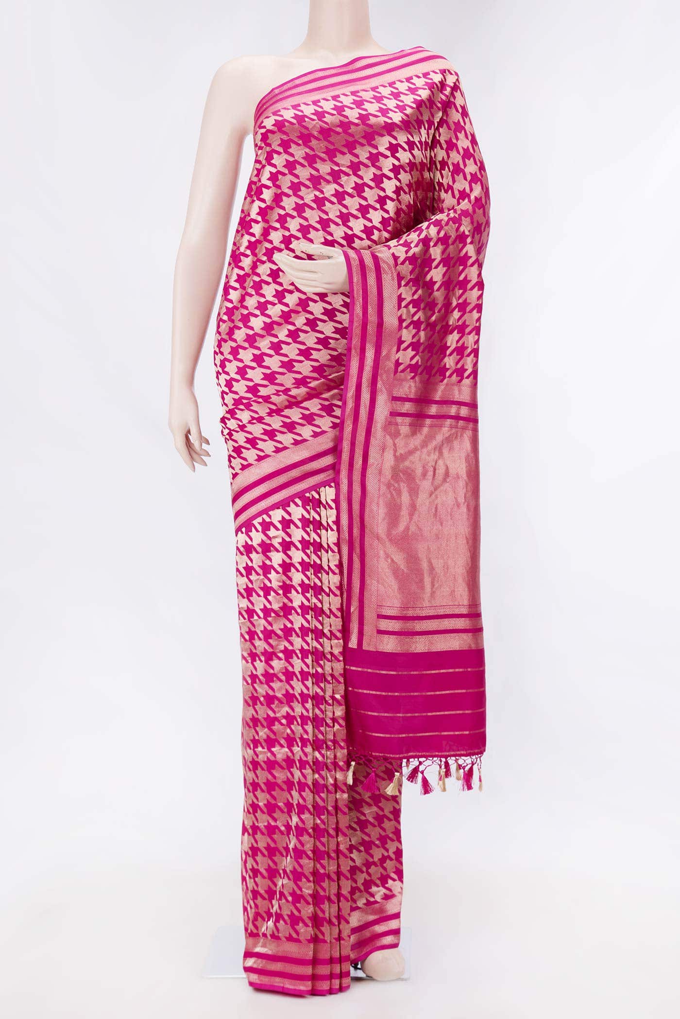 Pink Dual Tone Banarasi Silk Saree