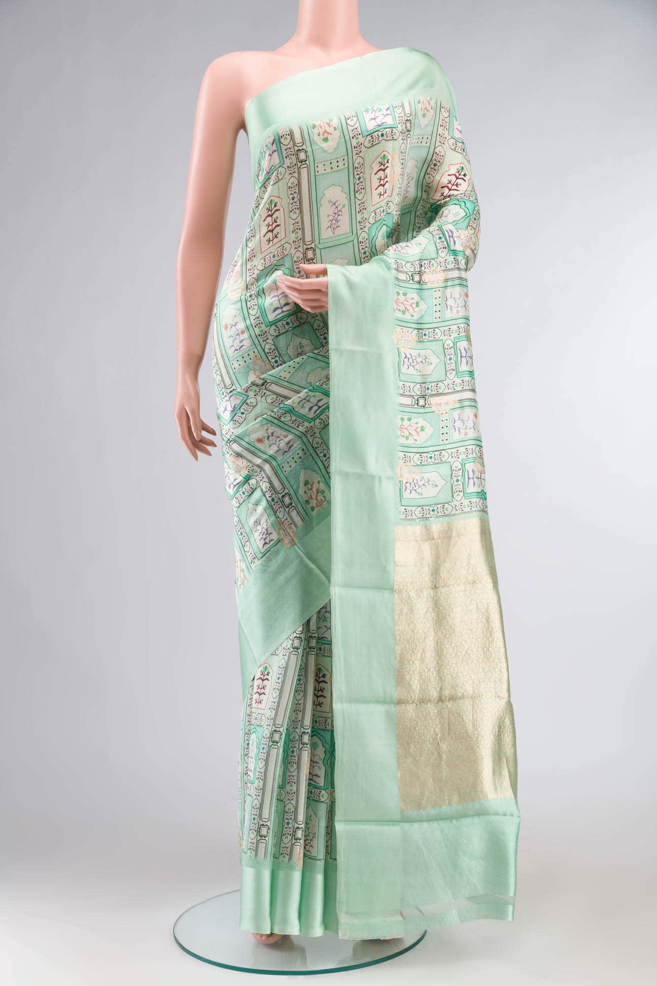 Green Tussar Silk Saree